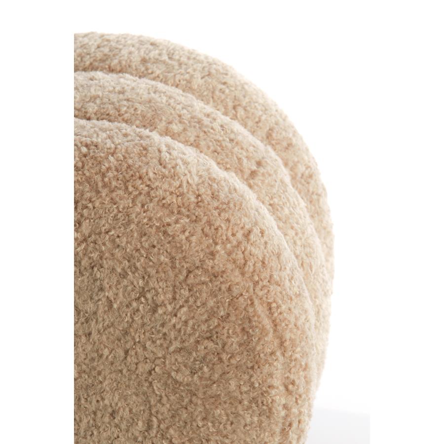 Light & Living Light&living Poef Ø40x45 cm JOBBI beige+mat zwart