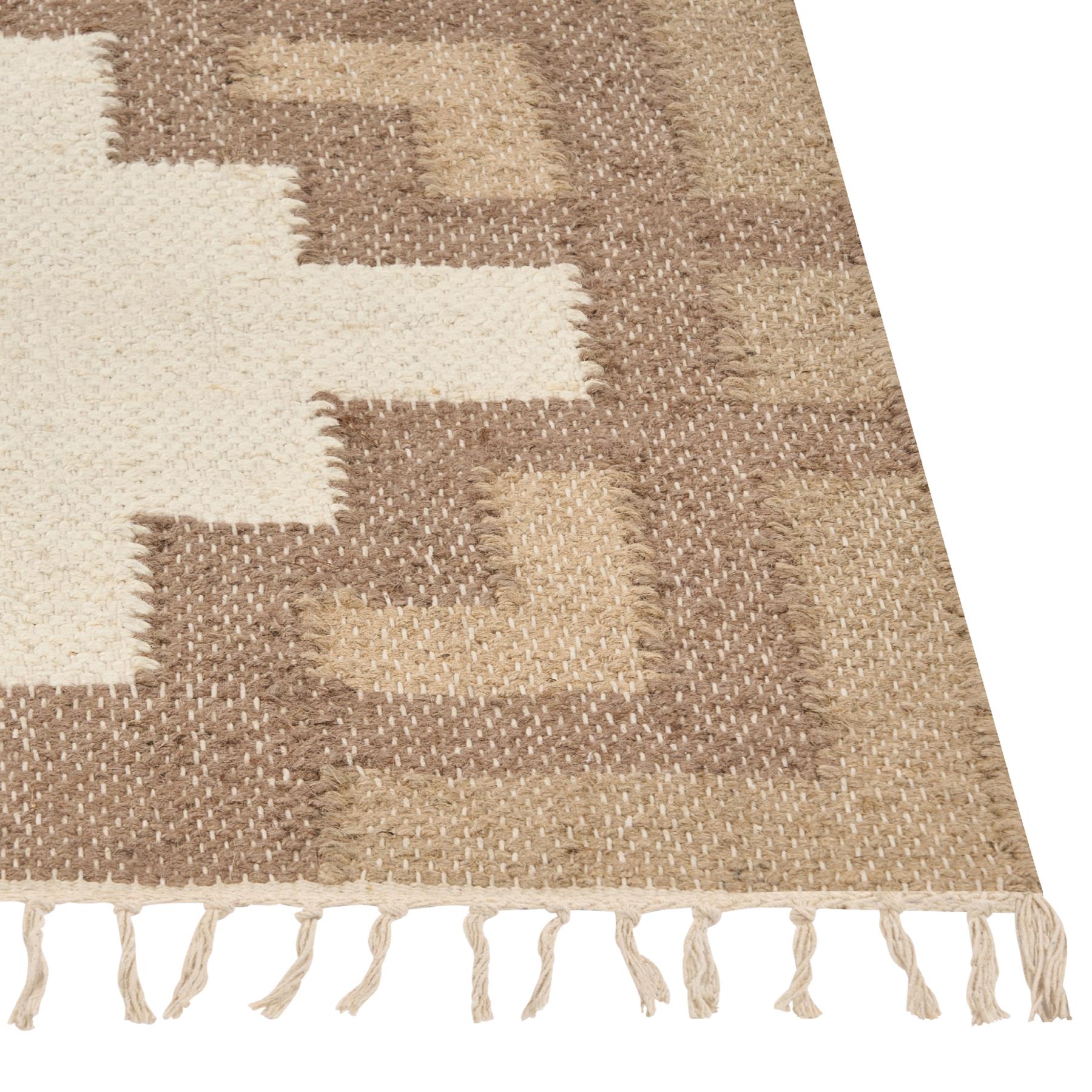 Beliani-KONURTAY-Laagpolig vloerkleed-Beige-160 x 230 cm-Jute