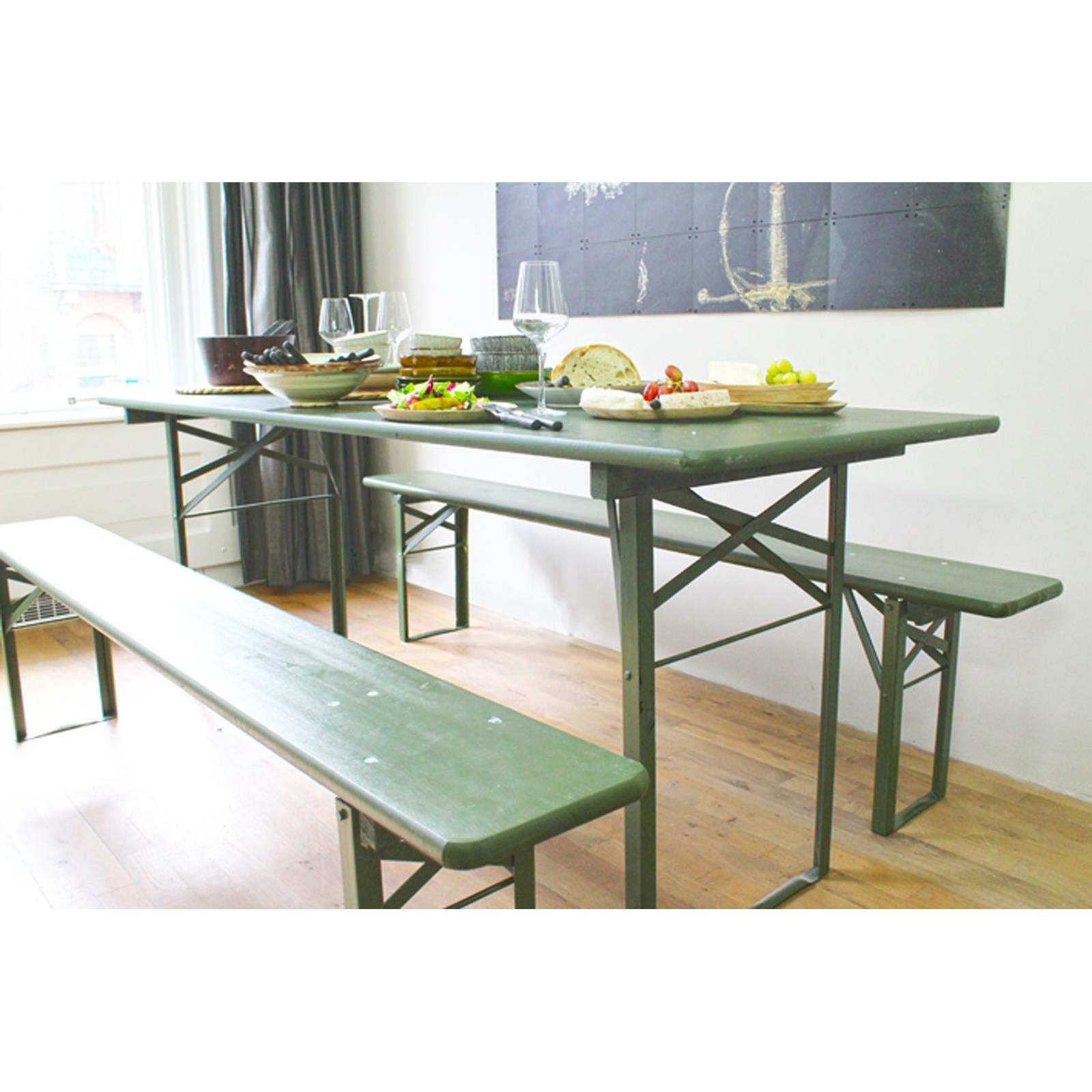 inklapbare biertafel Berlijn 200 x 70 cm olijfgroen