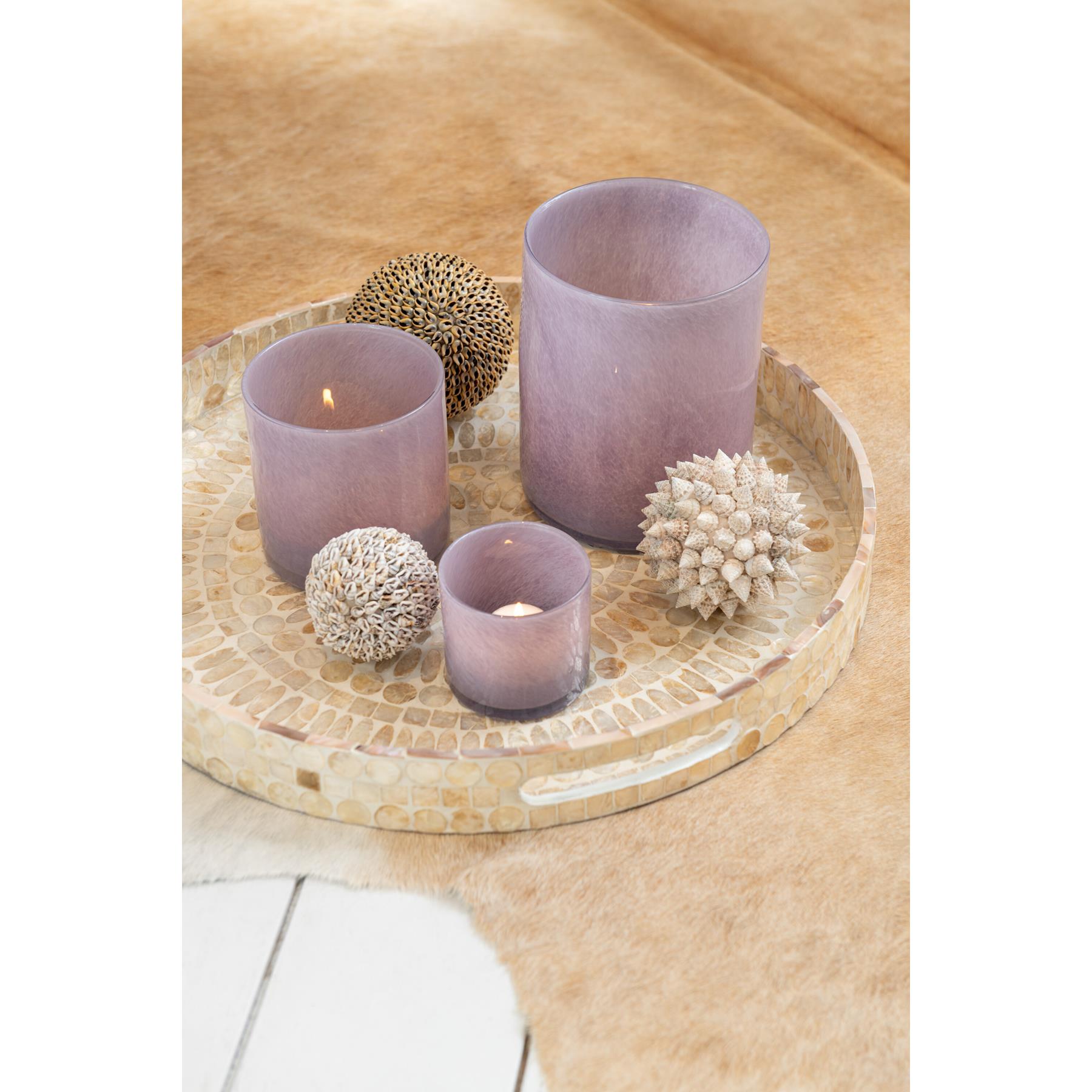 J-Line windlicht Jade - glas - lichtpaars - medium