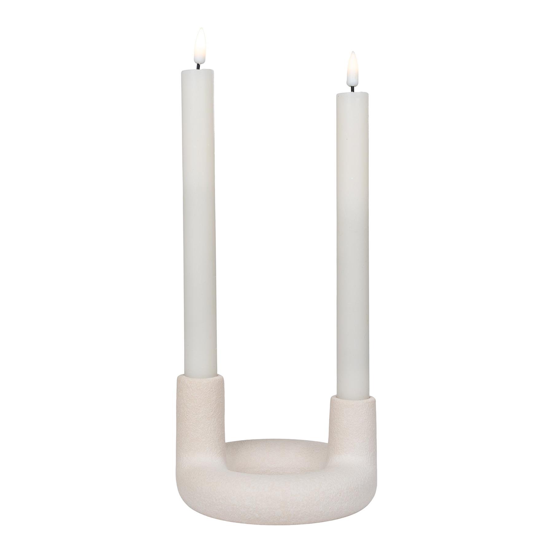 QUVIO Kandelaar beige – Keramiek – Beige