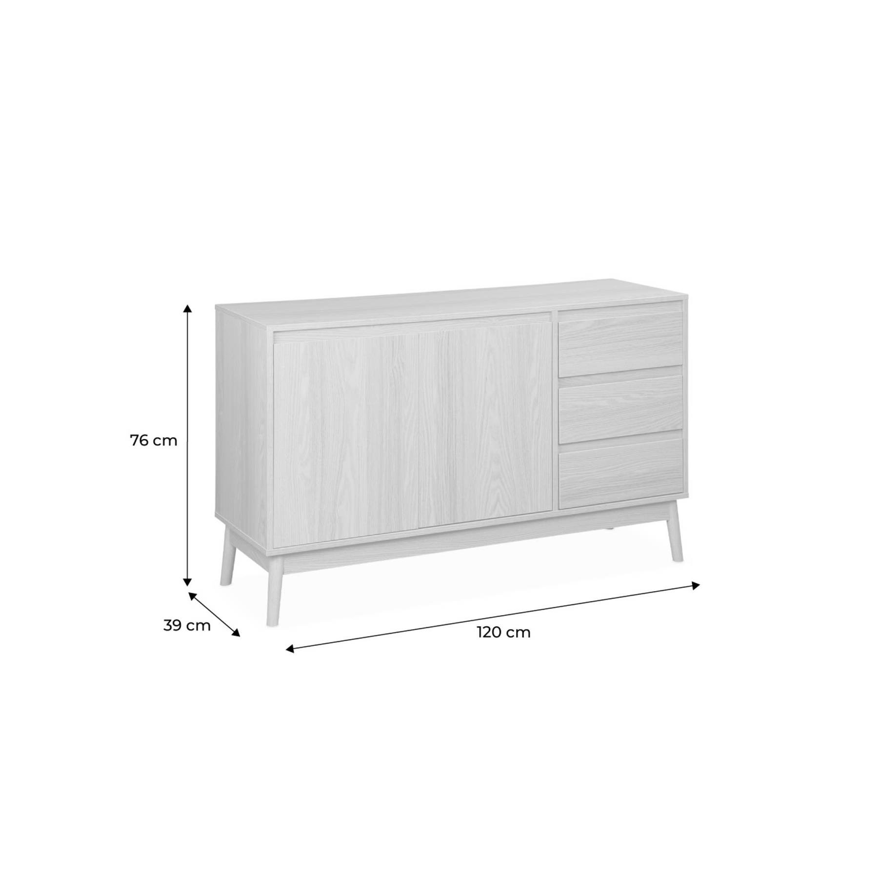 sweeek - Houten dressoir 2 deuren en 3 lades