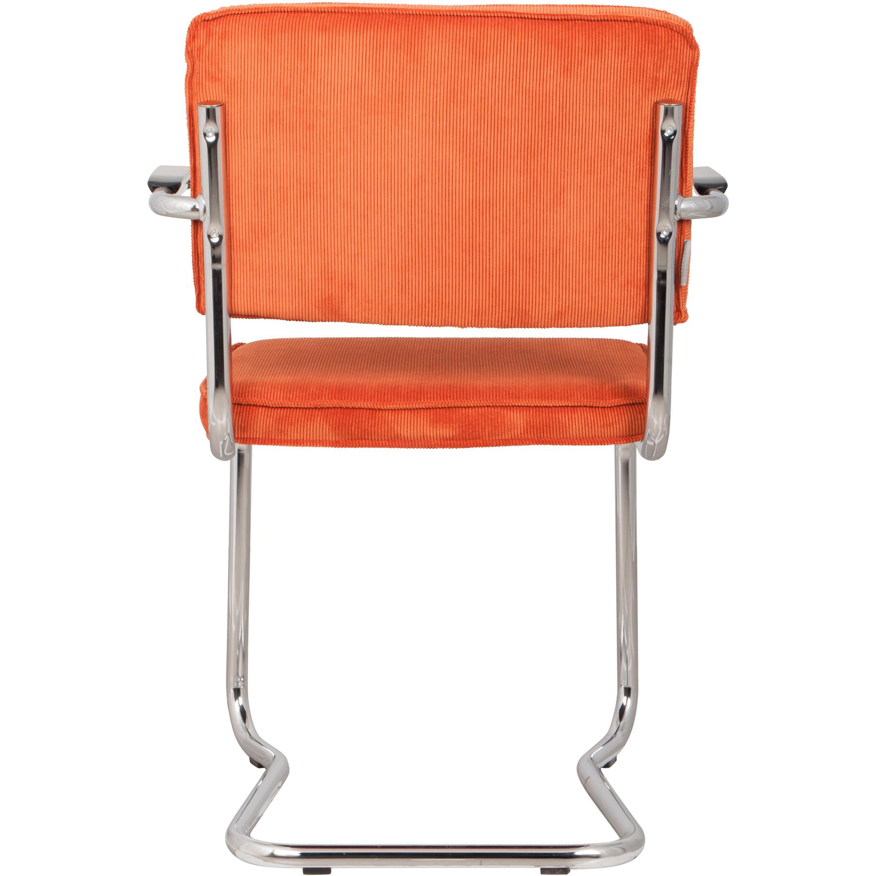 Zuiver Ridge Rib Kink Eetkamerstoelen leuning Oranje - Set van 2