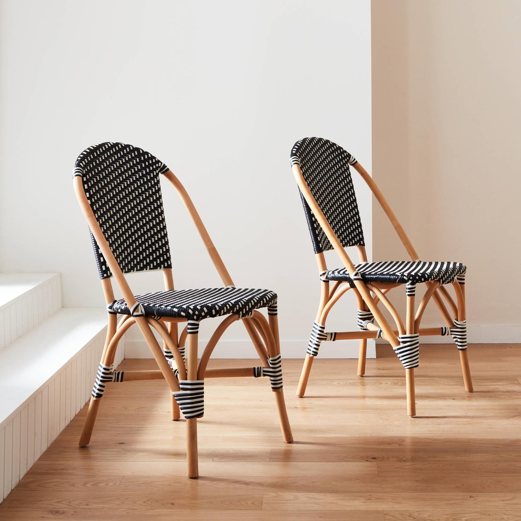 sweeek - Rotan en poly rotan bistrostoel (set van 2)
