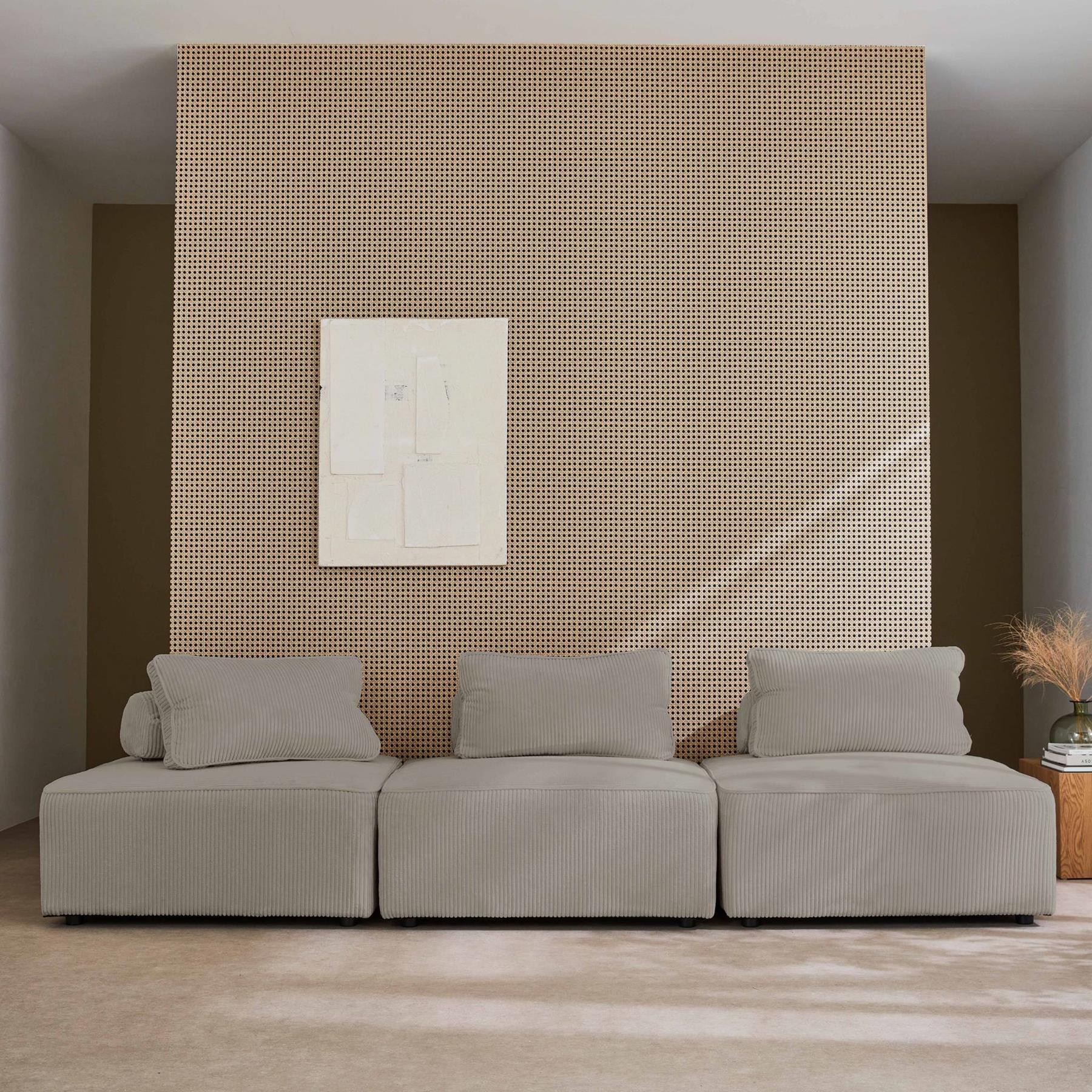 sweeek - Chaise voor modulaire bank in ribfluweel (set van 3)