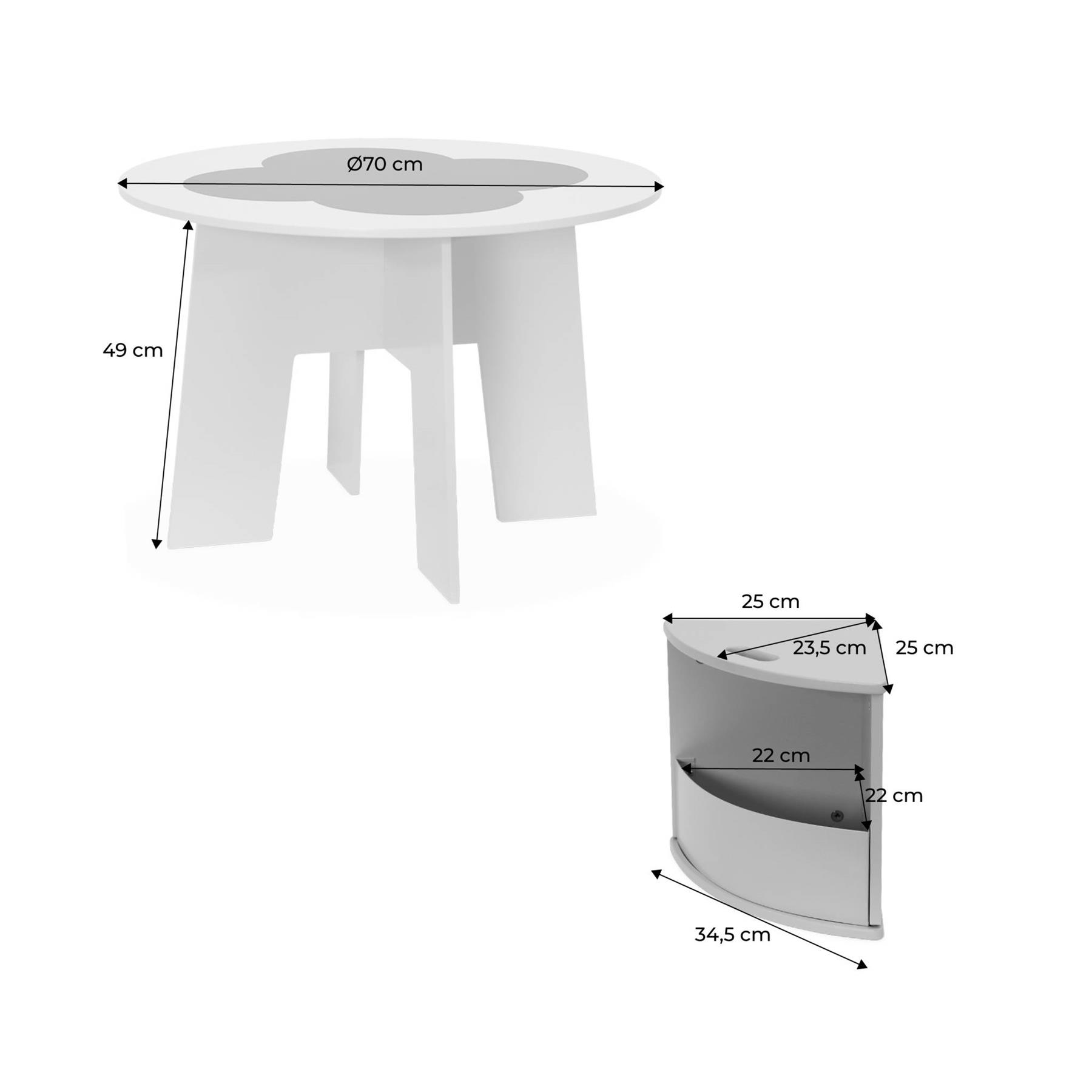 sweeek - Kindertafel en 4 stoelen met leisteen