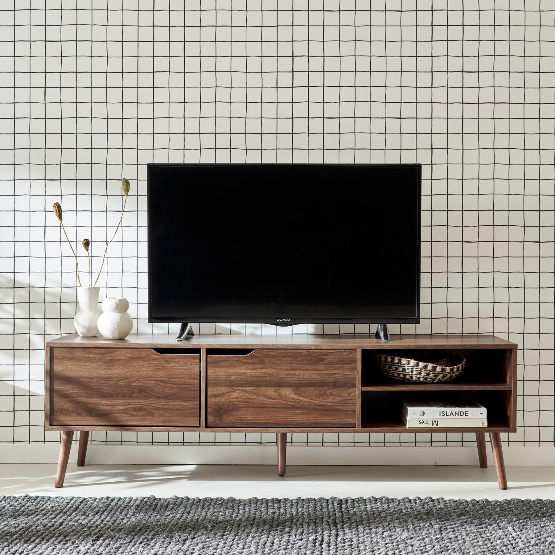 sweeek - TV-meubel, notenhout decor, 2 deuren, 160cm