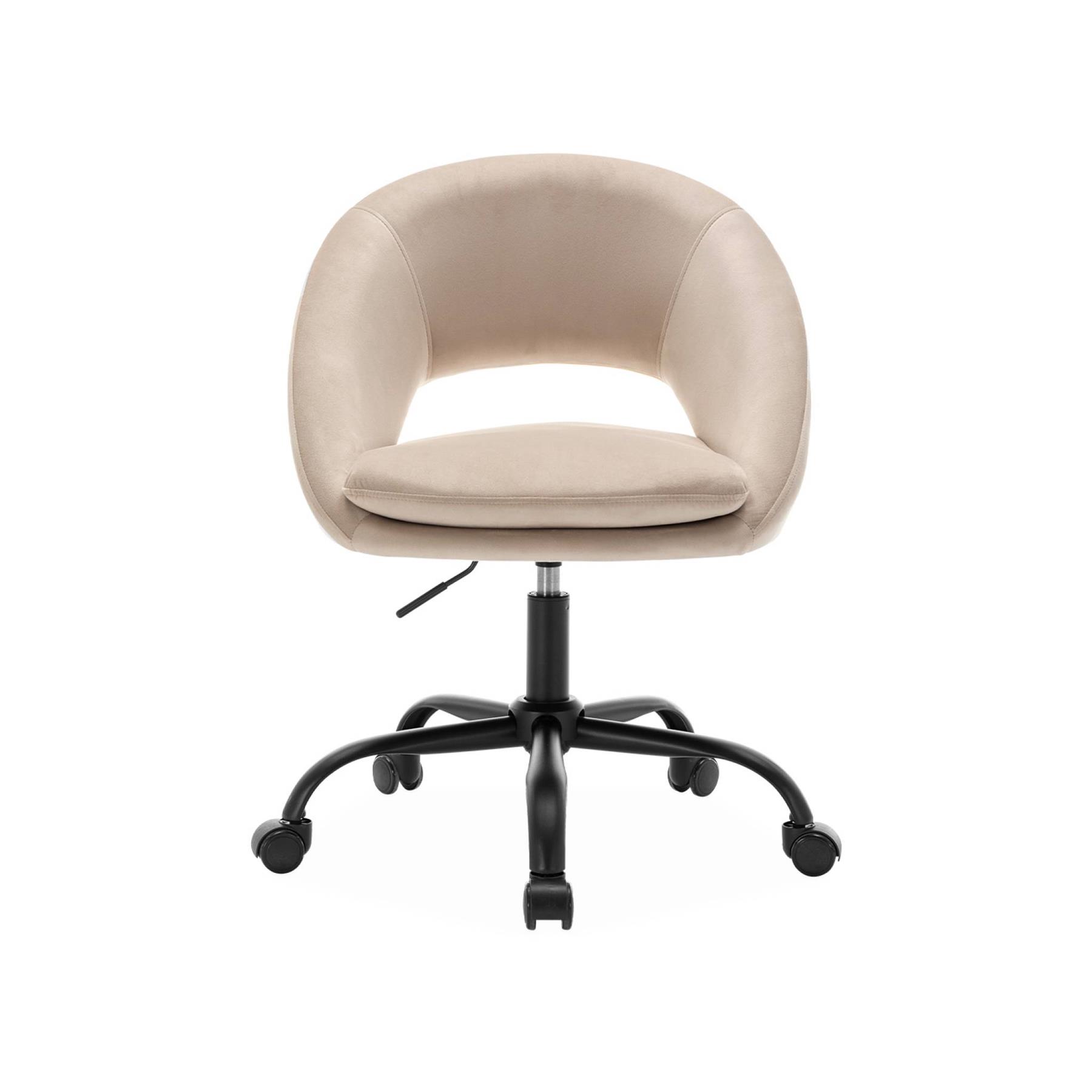 sweeek - Bureaustoel met velours bekleding en metalen wielen