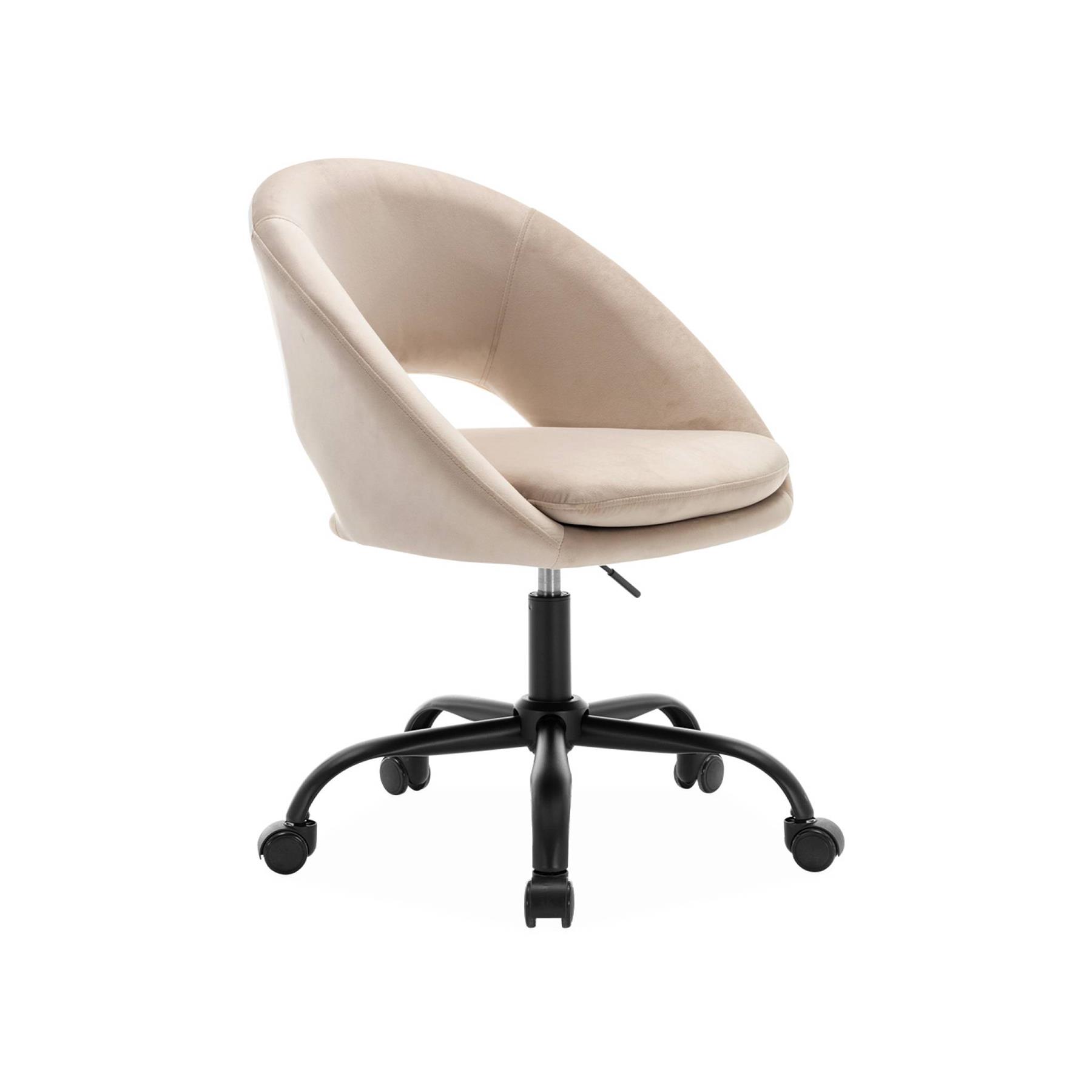 sweeek - Bureaustoel met velours bekleding en metalen wielen