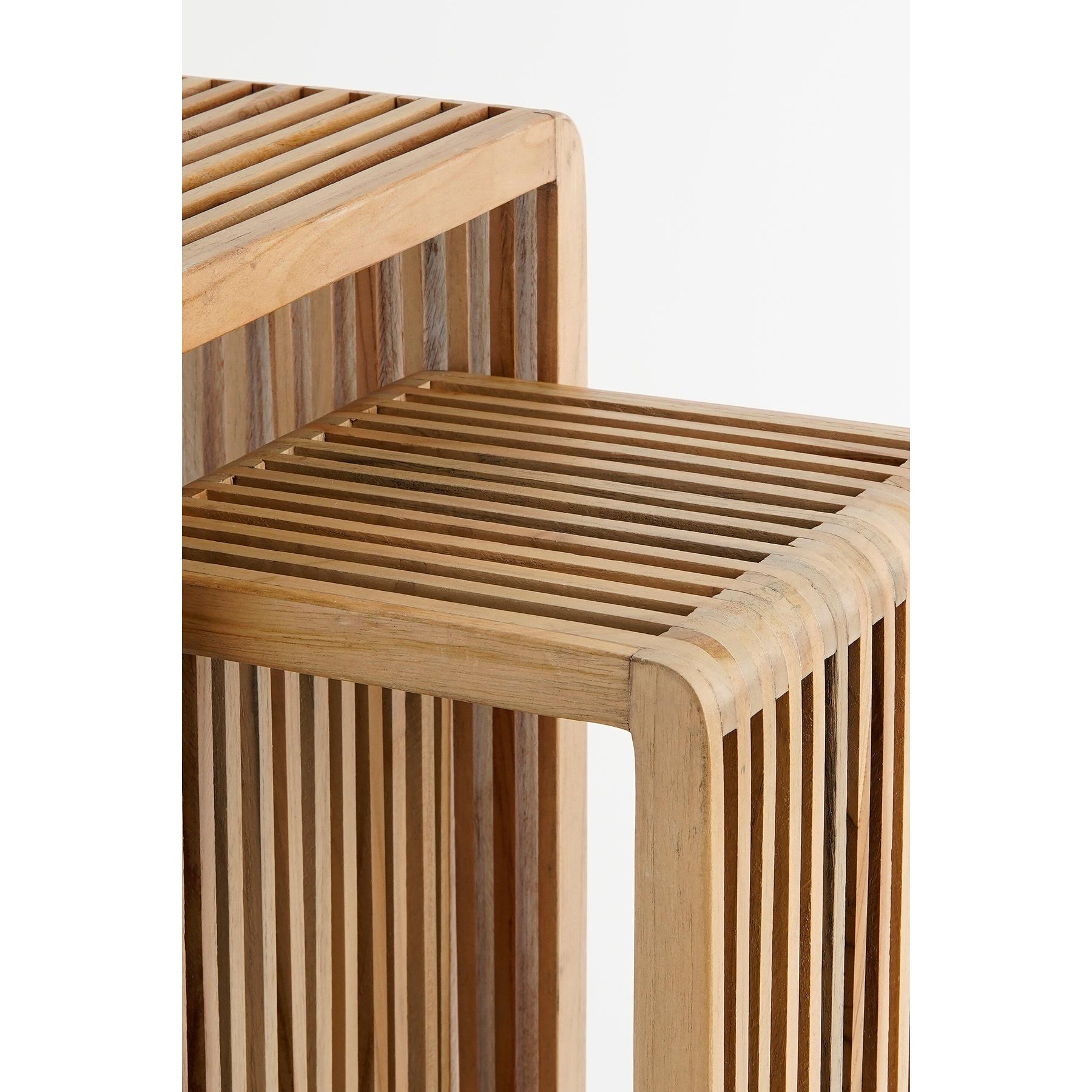 Mica Decorations Yonker Plantentafel - Set van 2 - Bruin