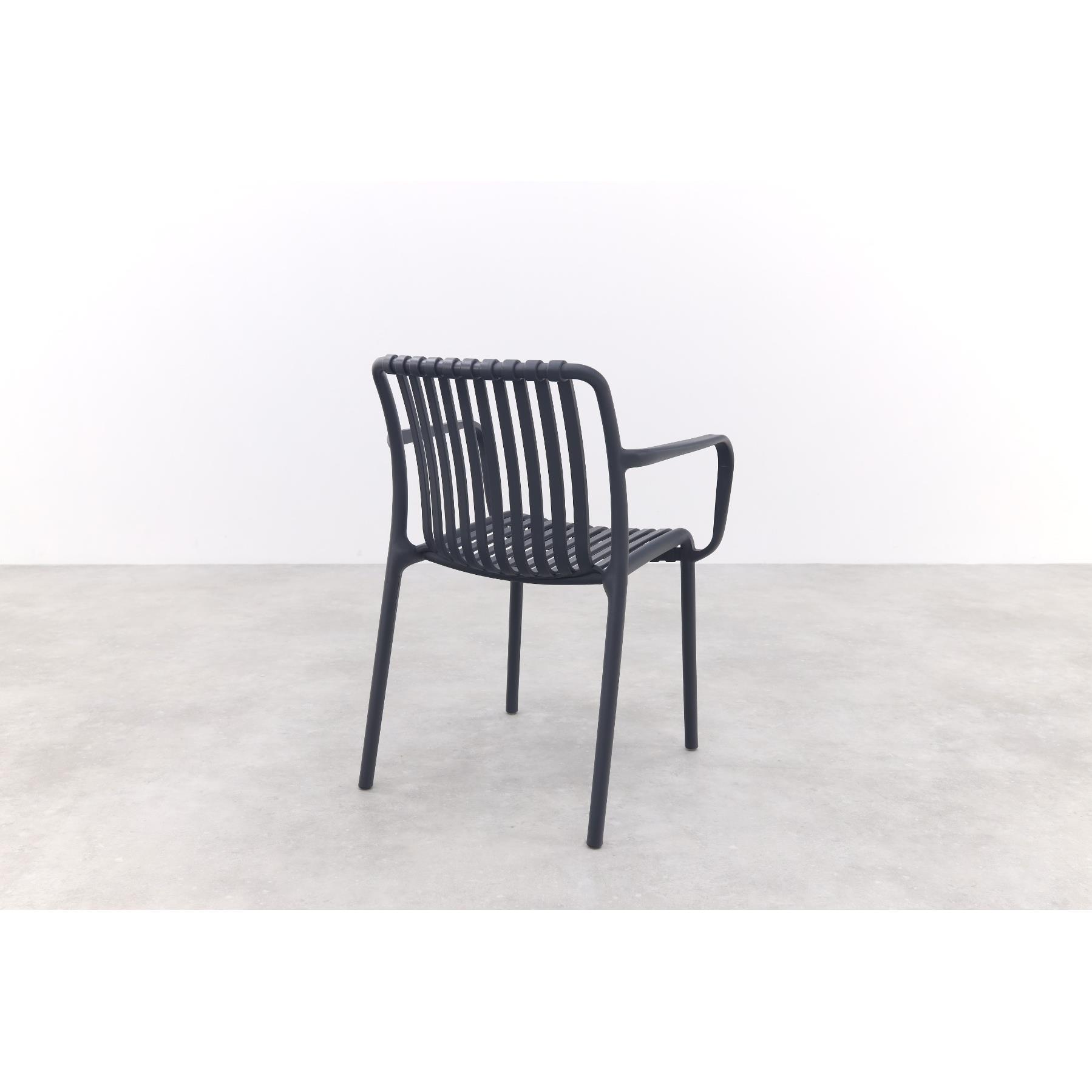 VDG Stripe stapelbare tuinstoel - Antraciet