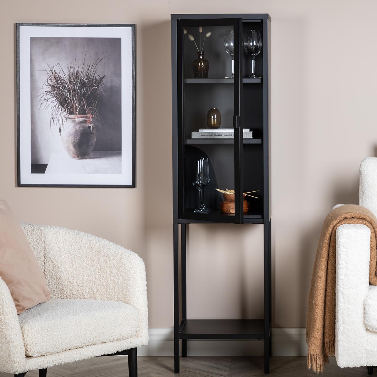 Nest living Olivine Claes Metalen Vitrinekast met Glazen Deuren B 40,5