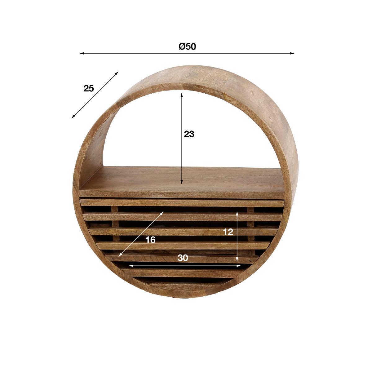 Fraaai May wandschap Ø50 cm - mangohout