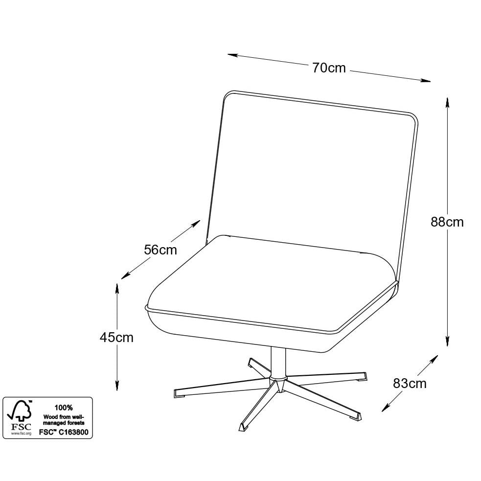 Giga Living - Fauteuil Bruin Stof - Draaibaar - 83x70x88cm - Fraser