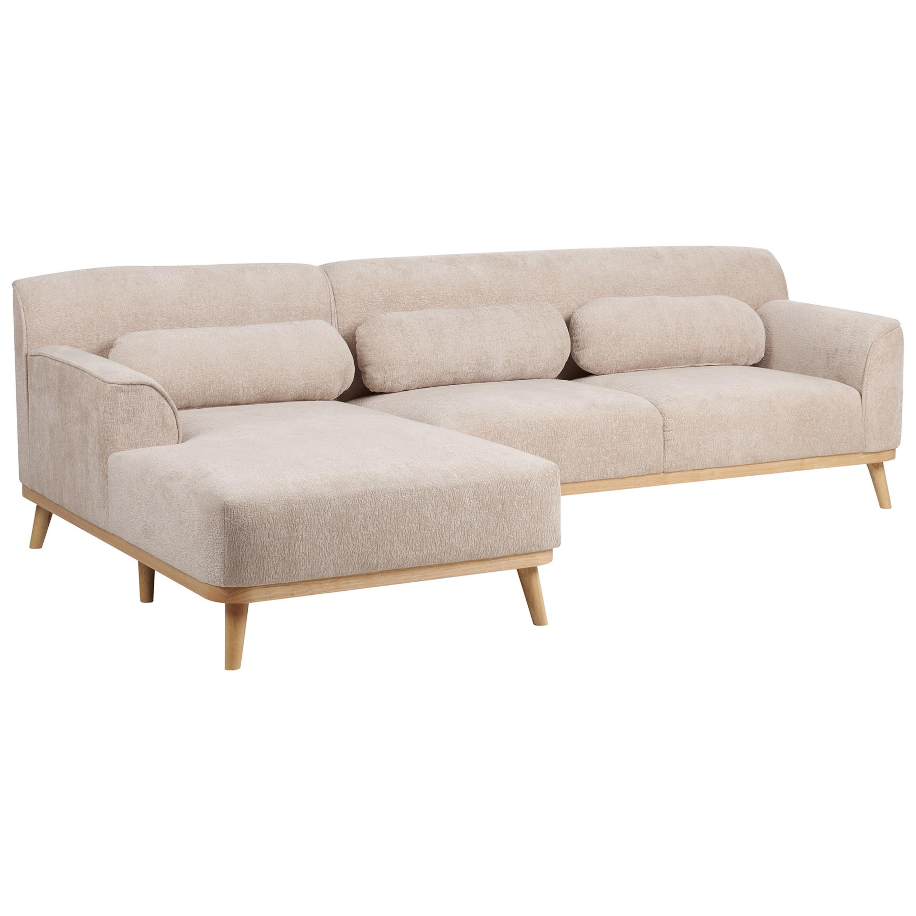 Beliani - SIMOS - Hoekbank - Beige - Rechtszijdig - Chenille
