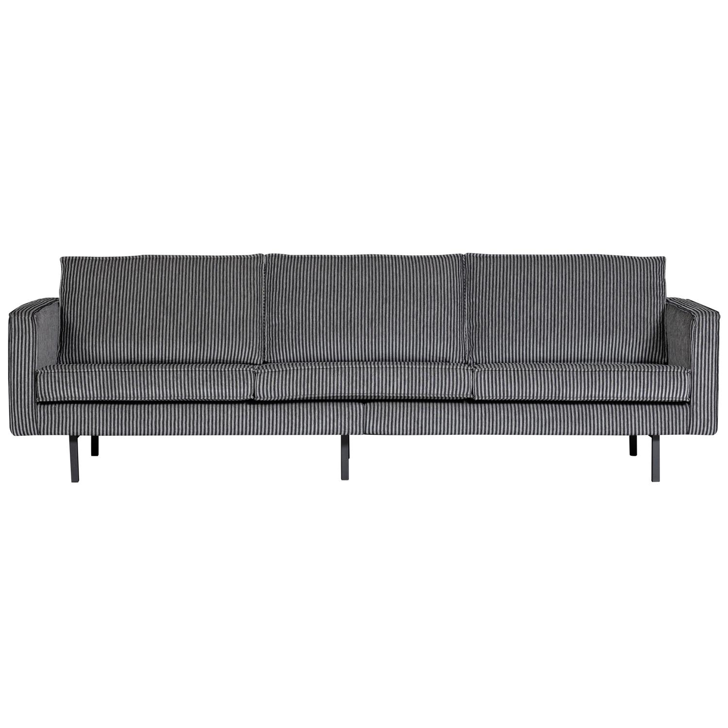BePureHome 3-zits bank Rodeo - Streep - Zwart|Grijs - 85x277x86 cm,