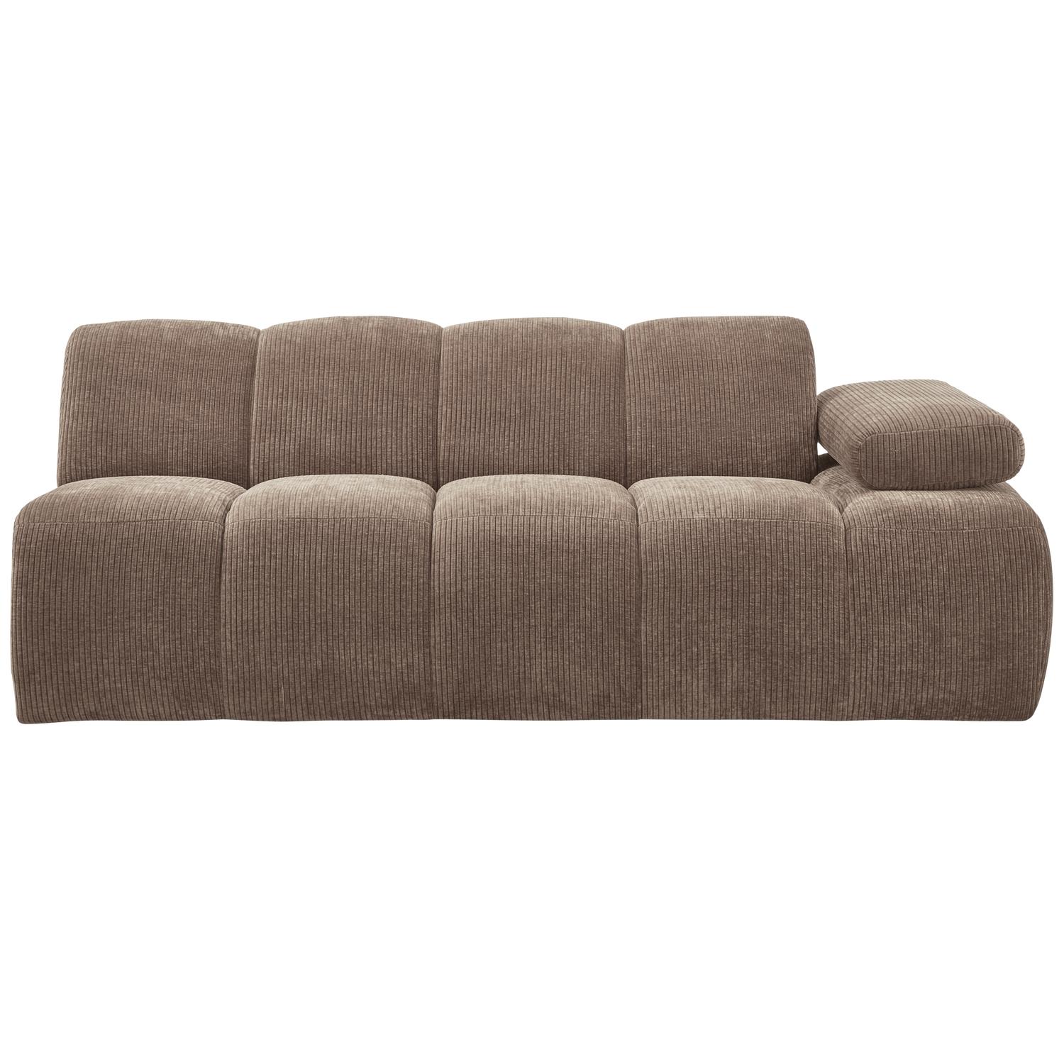 WOOOD Mojo 2-Zits Bank Met Arm Rechts - Ribstof - Zand - 74x200x97