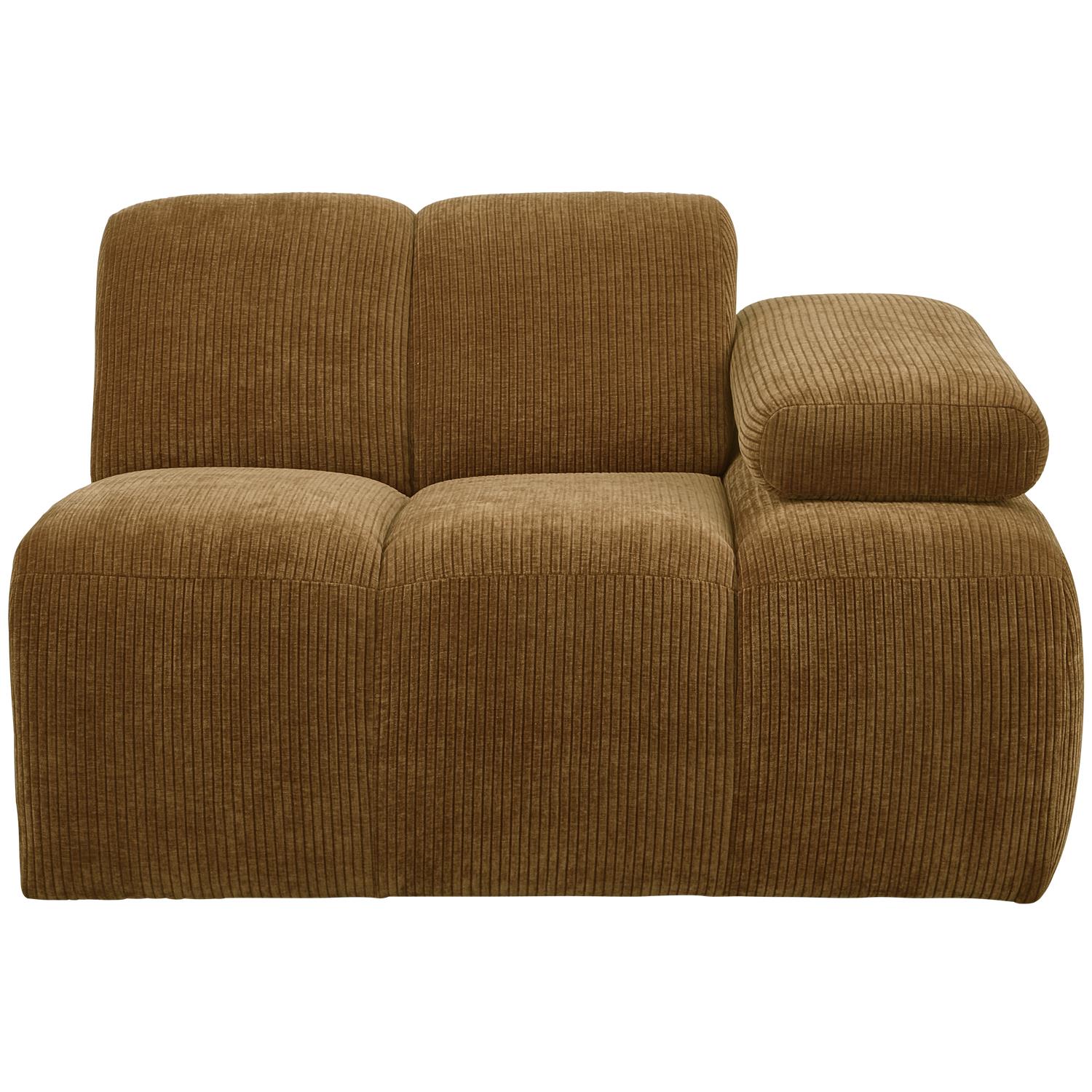 WOOOD Mojo 1-Zits Bank Met Arm Rechts - Ribstof - Geel - 74x120x97