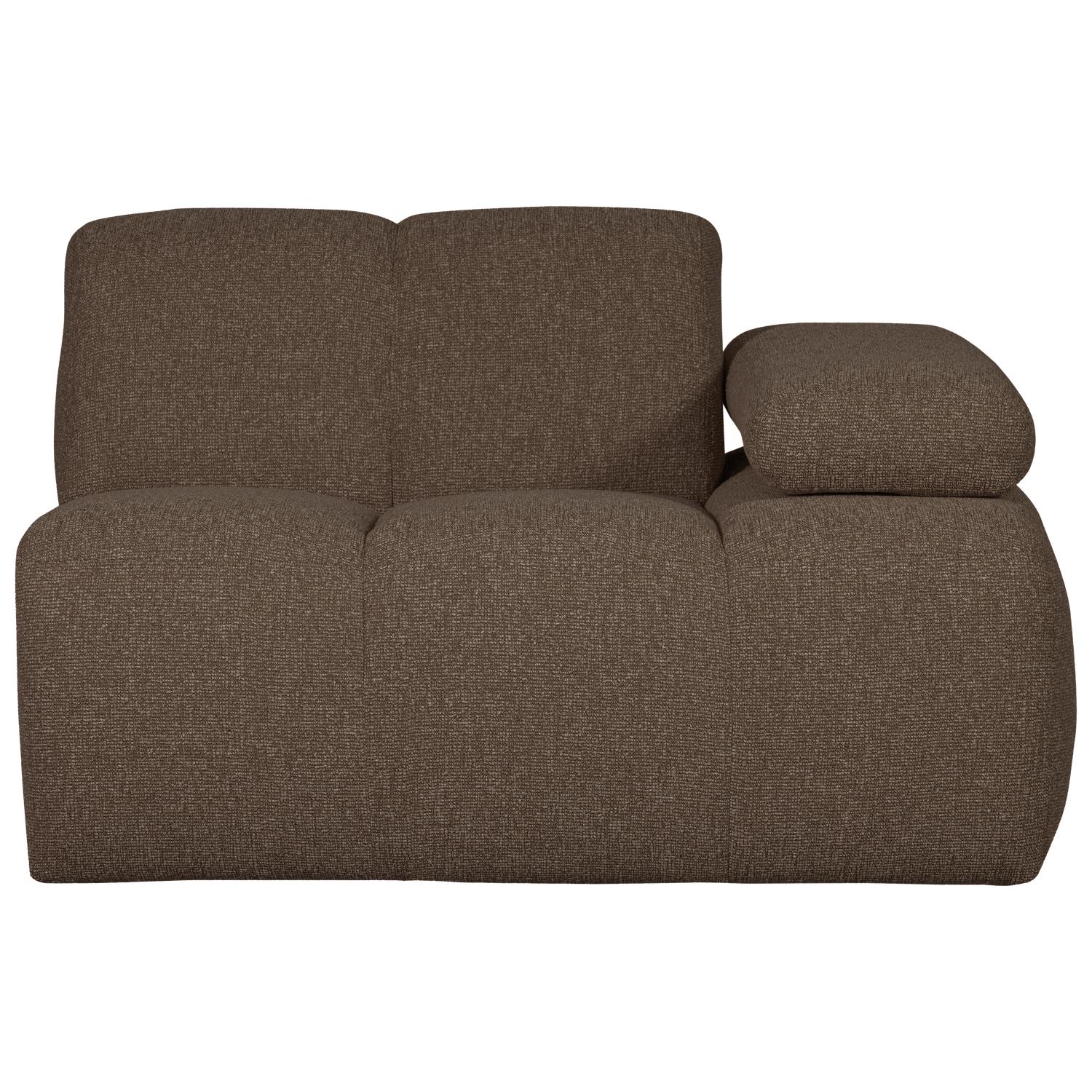 WOOOD Mojo 1-Zits Bank Met Arm Rechts - Bouclé - Bruin - 74x120x97