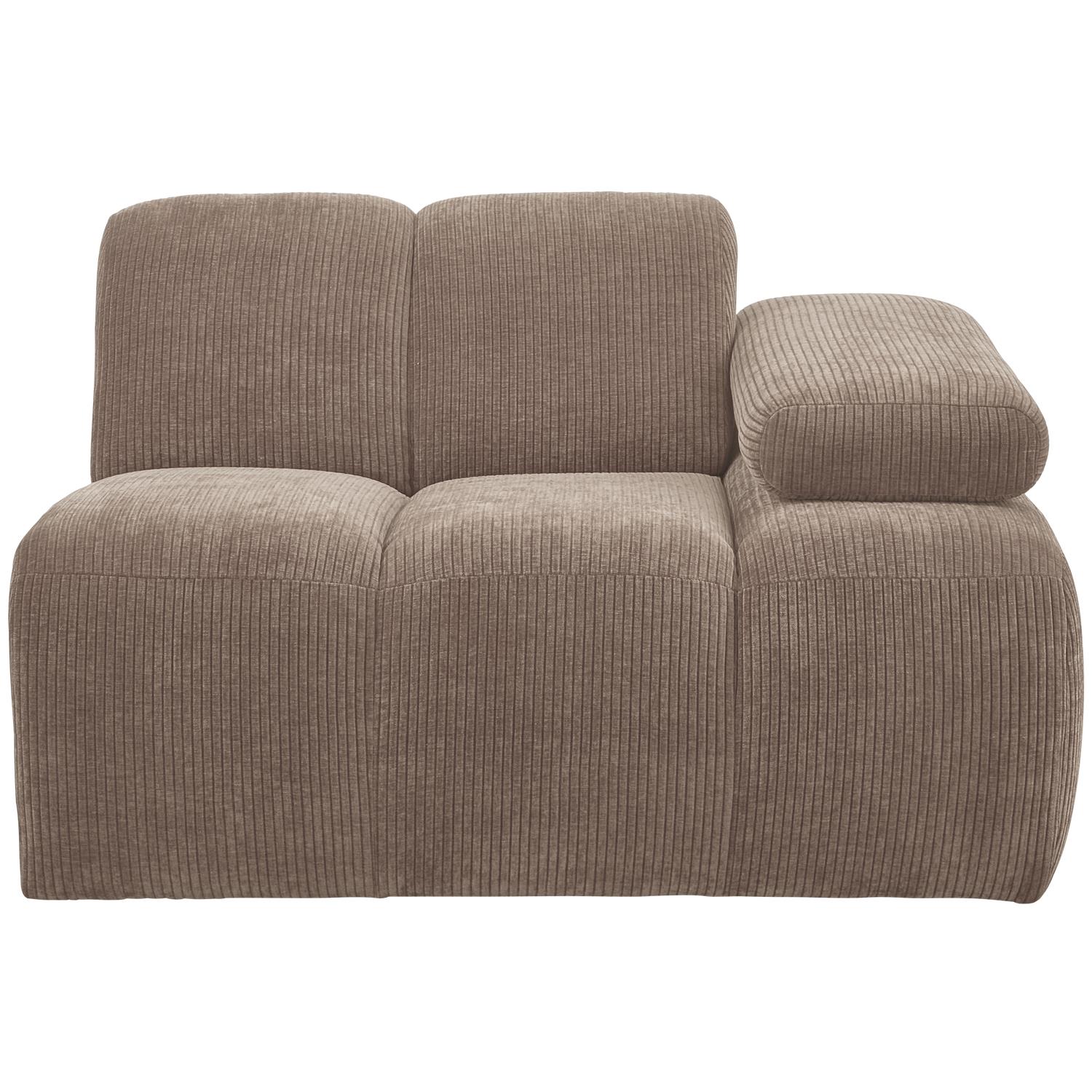 WOOOD Mojo 1-Zits Bank Met Arm Rechts - Ribstof - Zand - 74x120x97