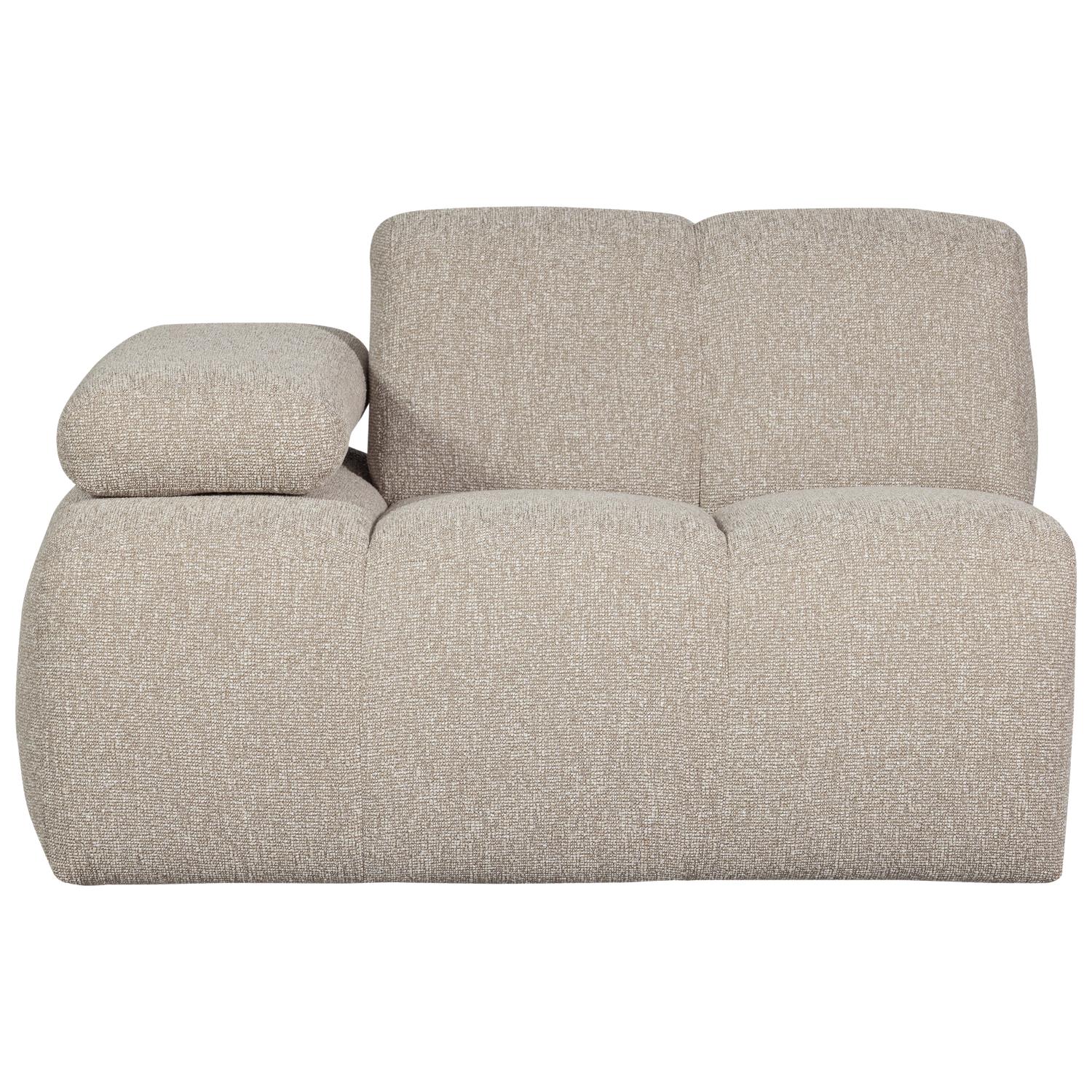 WOOOD Mojo 1-Zits Bank Met Arm Links - Bouclé - Beige - 74x120x97