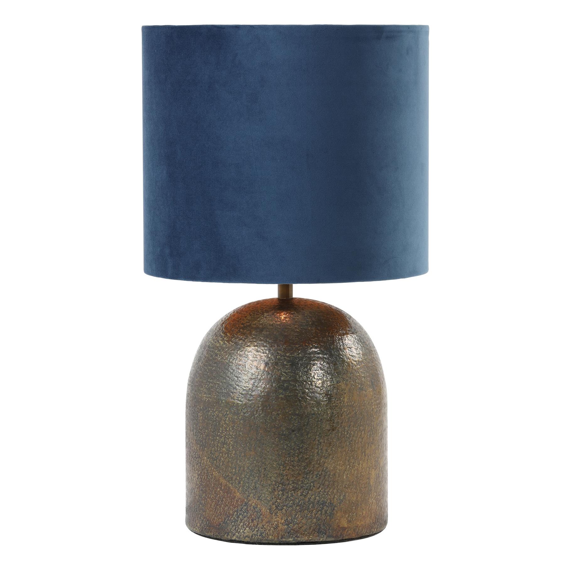 Light & Living Cilinder Lampenkap Velours - Petrol Blue - Ø35x30cm