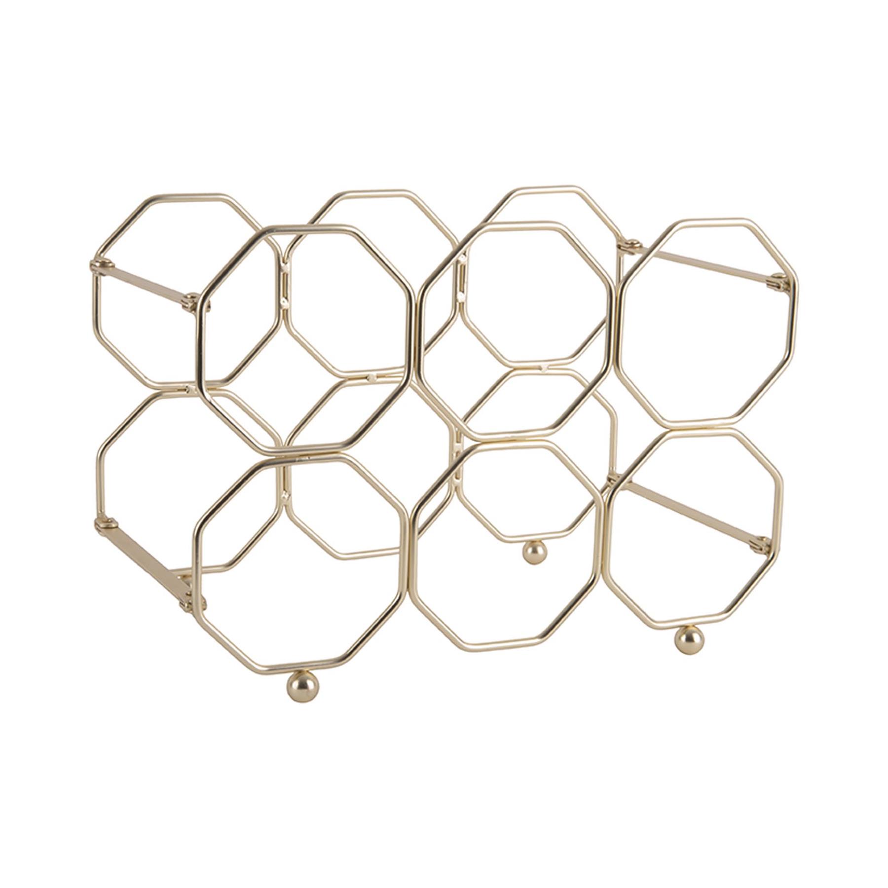 Present Time Wijnrek Honeycomb - IJzer Goud, opvouwbaar - 31x16,5x22cm