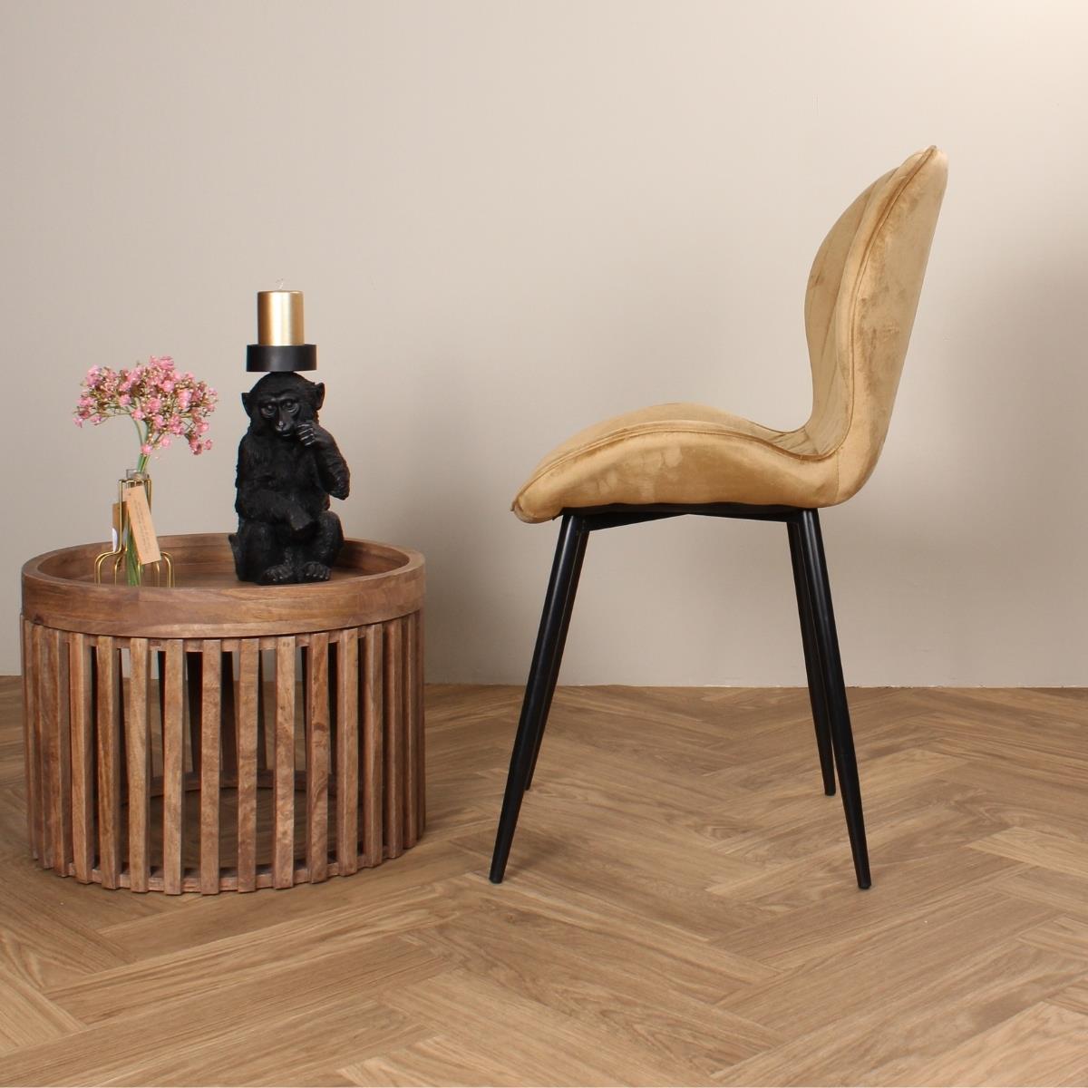 DS4U Giulia eetkamerstoel velvet goud