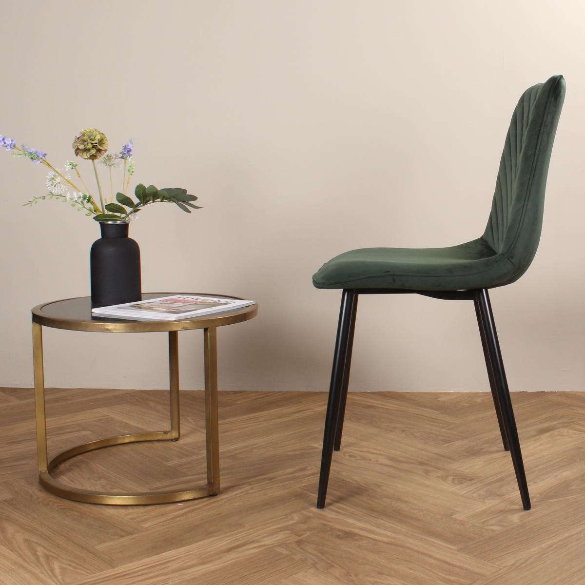 DS4U - Gaby eetkamerstoel velvet groen