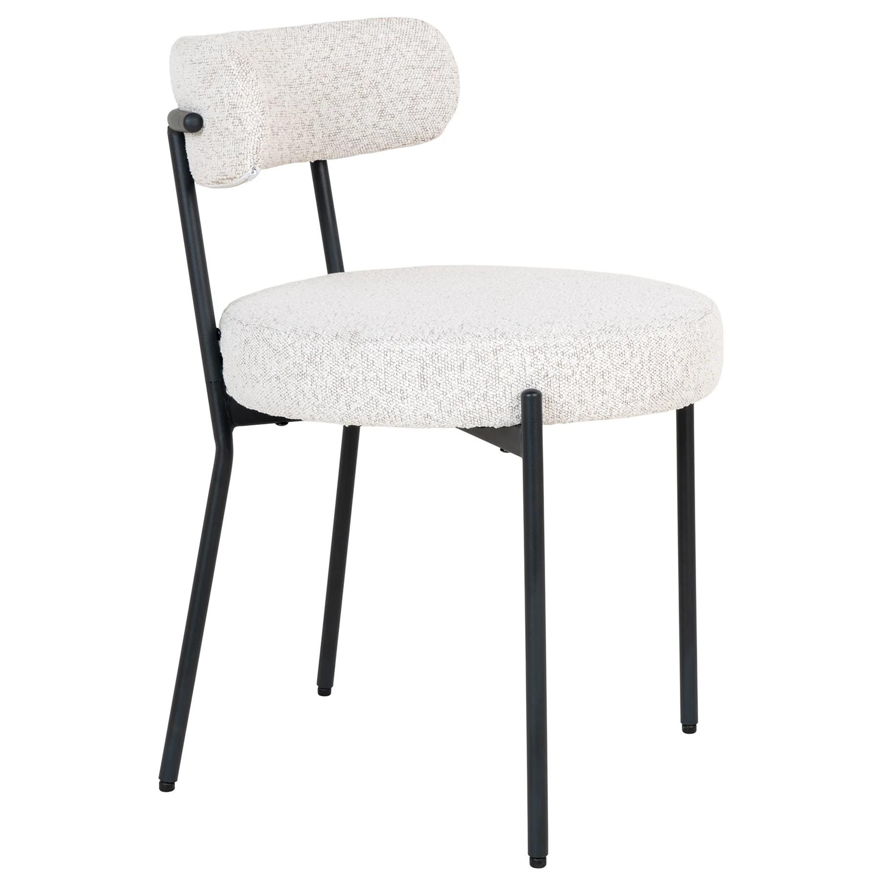 House Nordic Badalona Wit Bouclé Eetkamerstoel set van 2