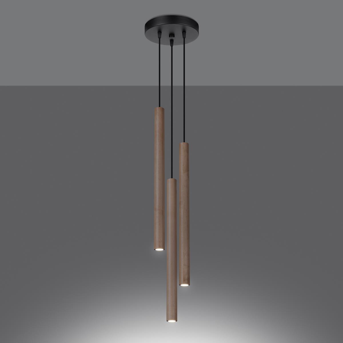 Bussandri Hanglamp modern - Metaal - Hout kleur