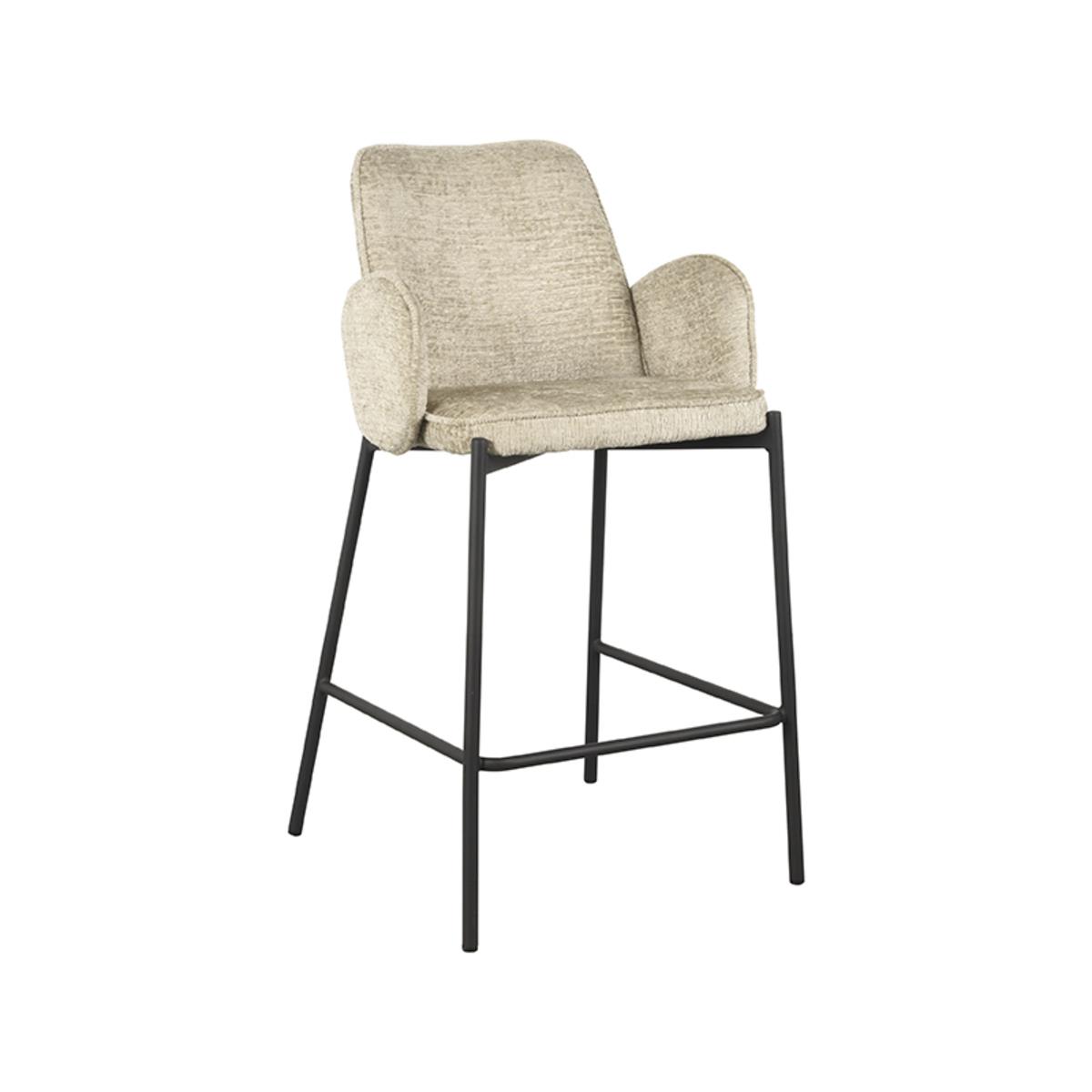 LABEL51 Barkruk Joni - Beige - Fluweel - Zithoogte 65 cm