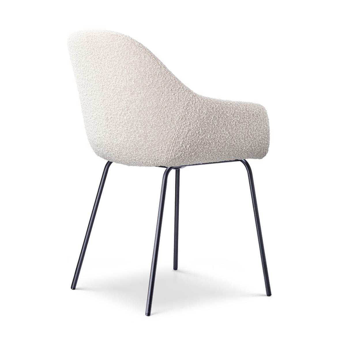 Nolon Nora-Mae Eetkamerstoelen Set van 2 - Bouclé Beige - Zwarte Poten