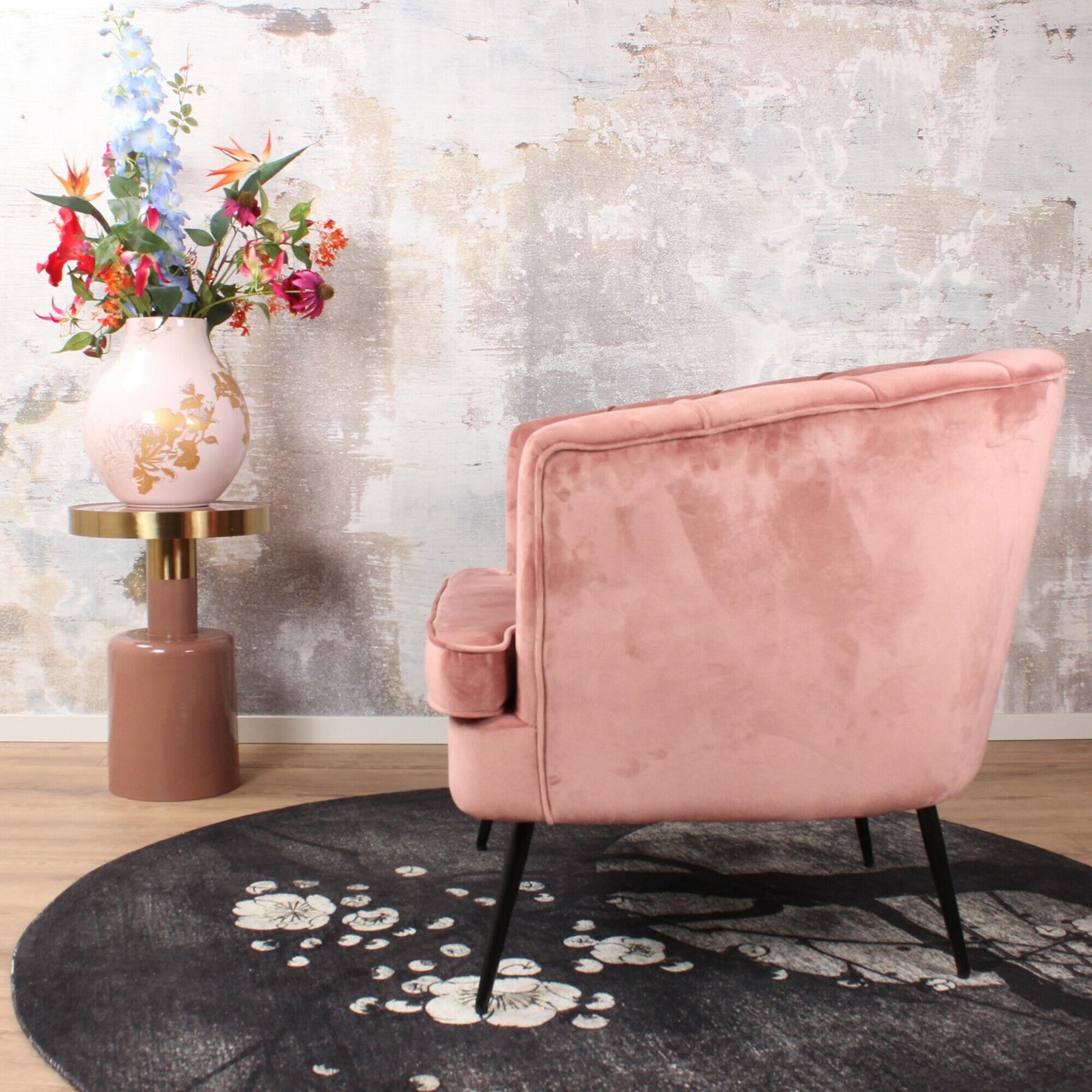 DS4U Norah fauteuil velvet zalmroze