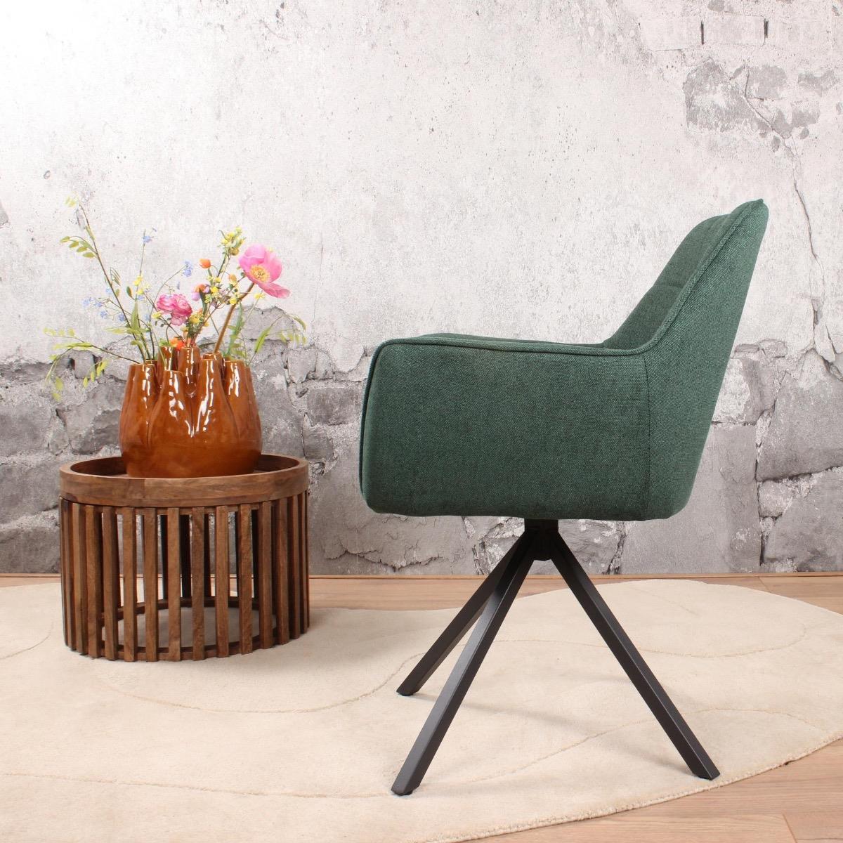 DS4U - Meike eetkamerstoel stof groen