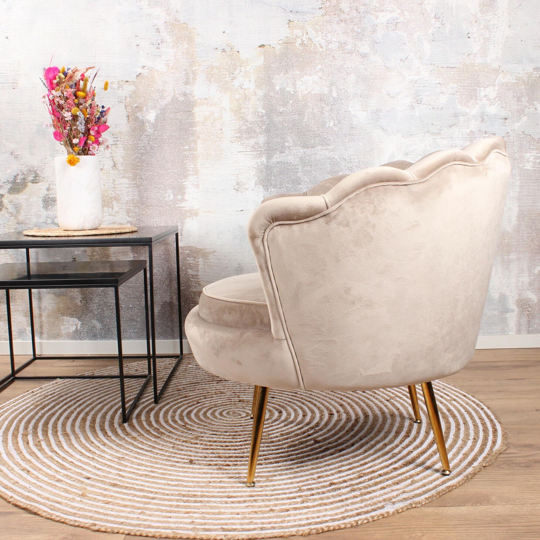 DS4U Feliz fauteuil velvet champagne|taupe