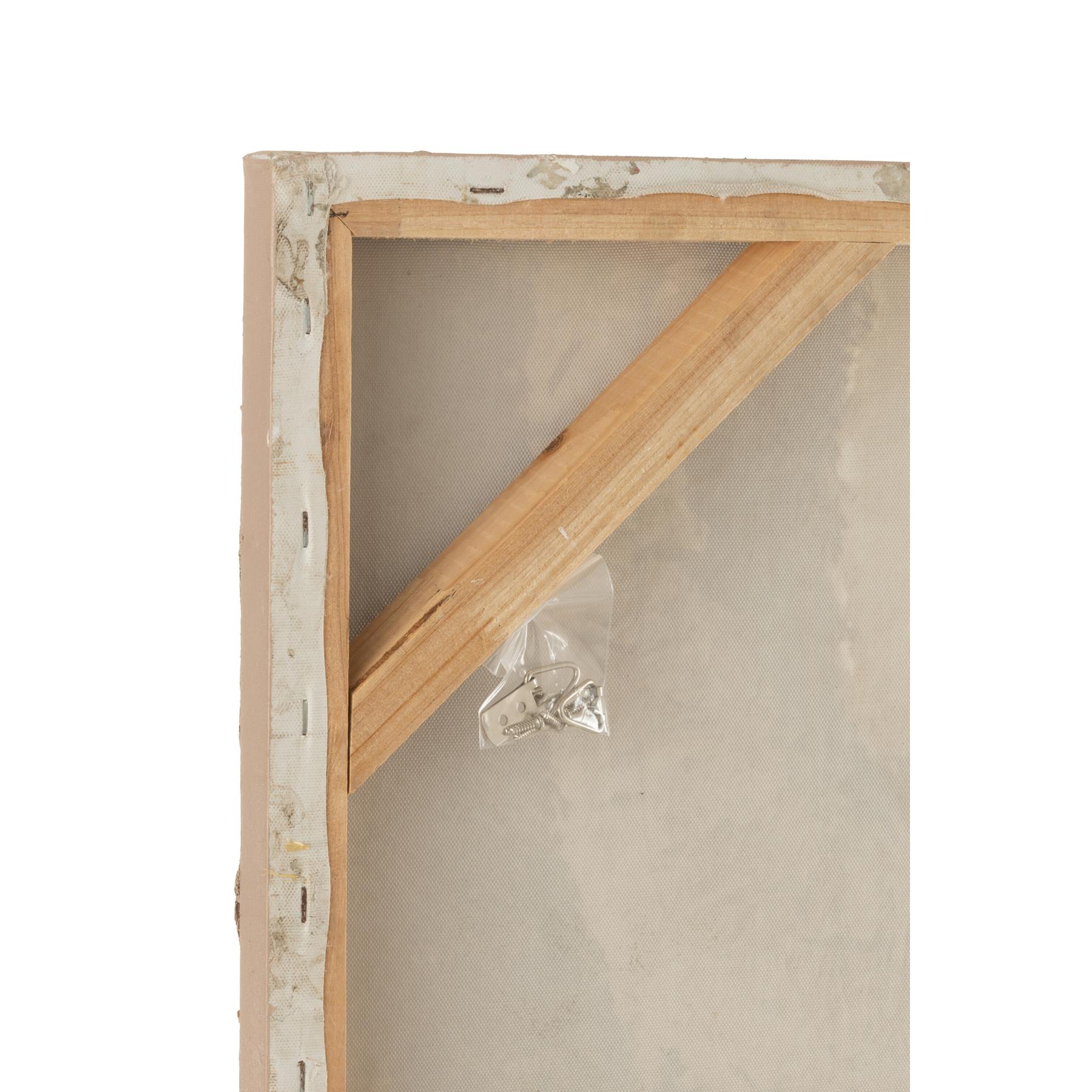 J-Line wanddecoratie Ibiza - canvas|verf - creme|wit - 2 stuks
