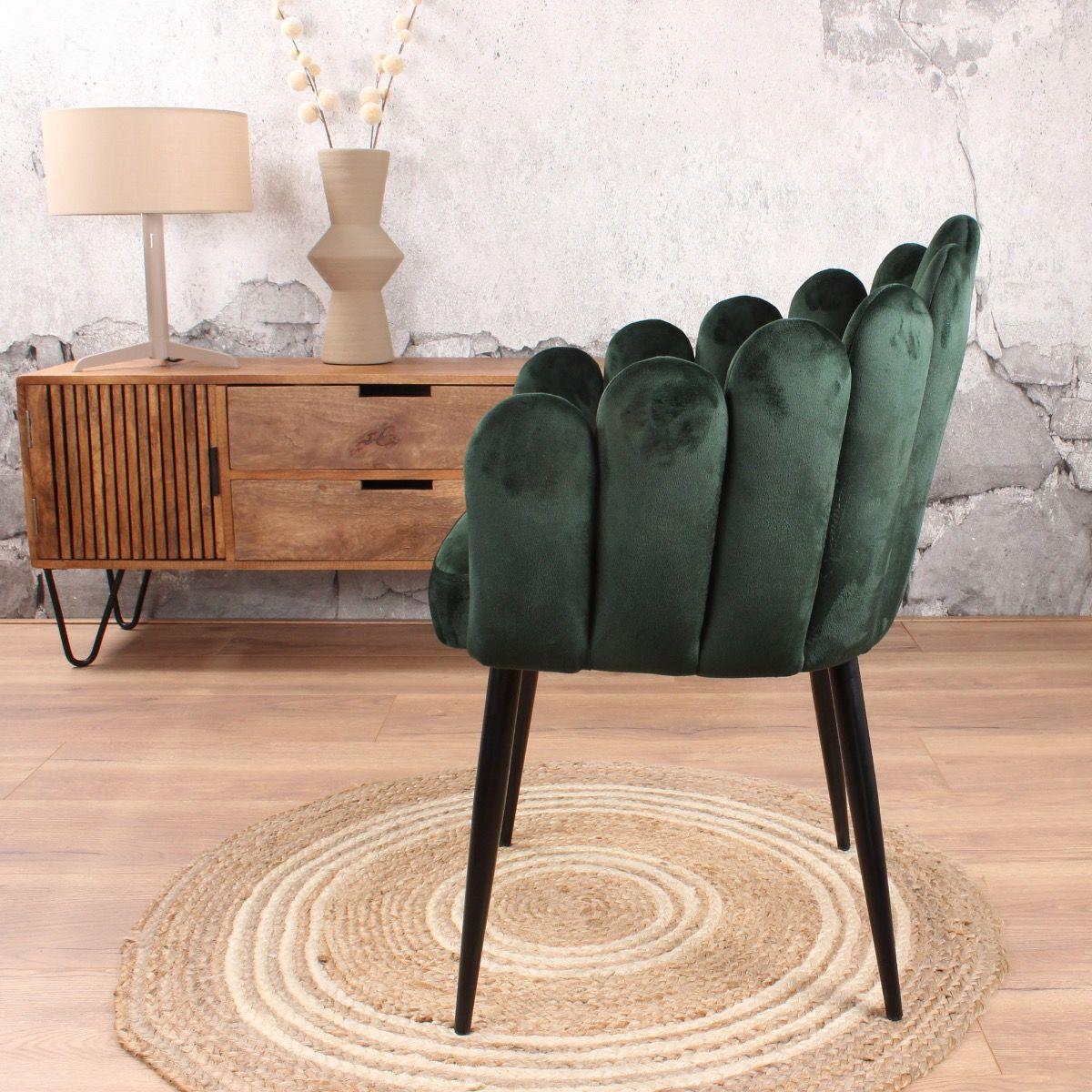 DS4U Flower eetkamerstoel velvet groen