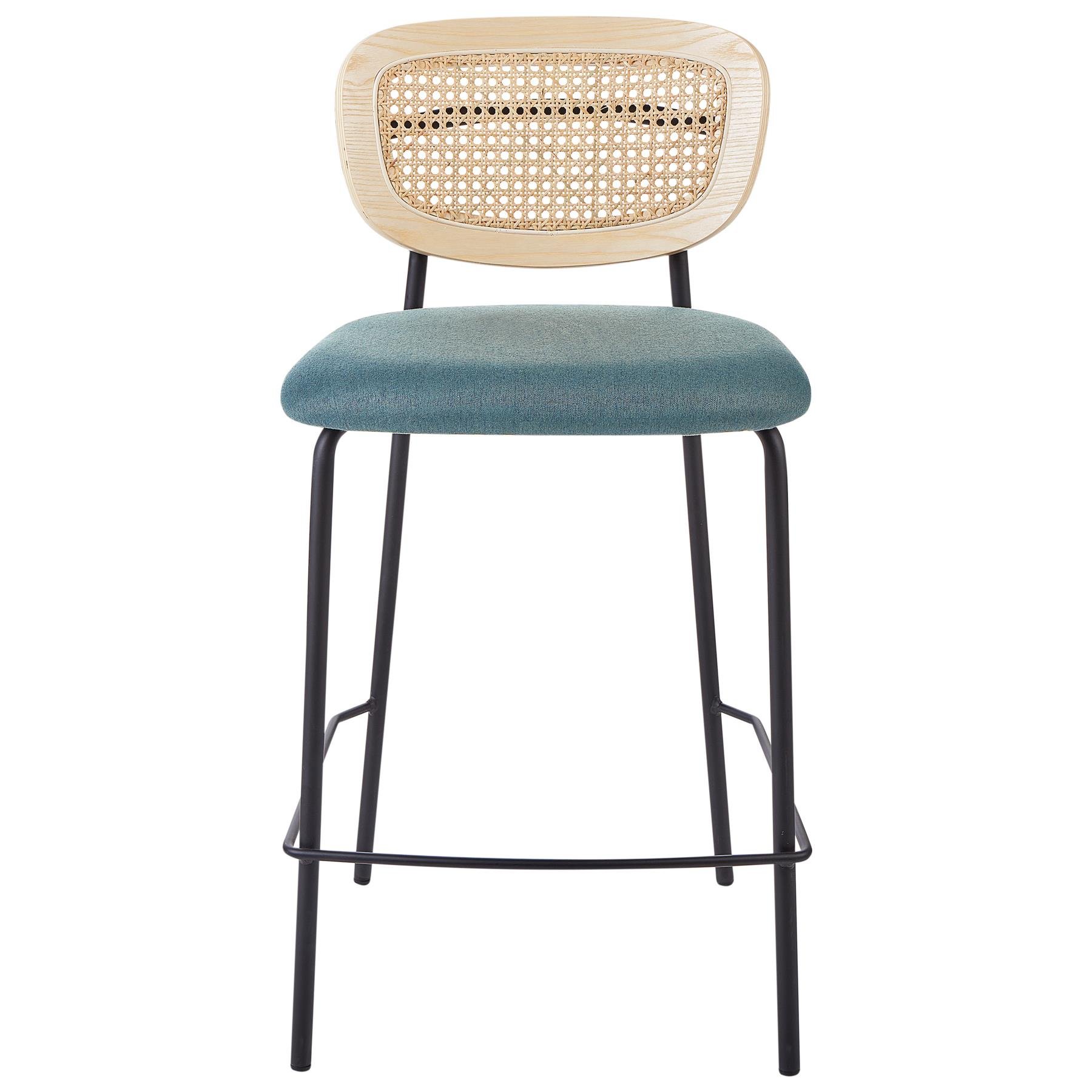 Beliani - MAYETTA - Barkruk set van 2 - Blauw - Polyester