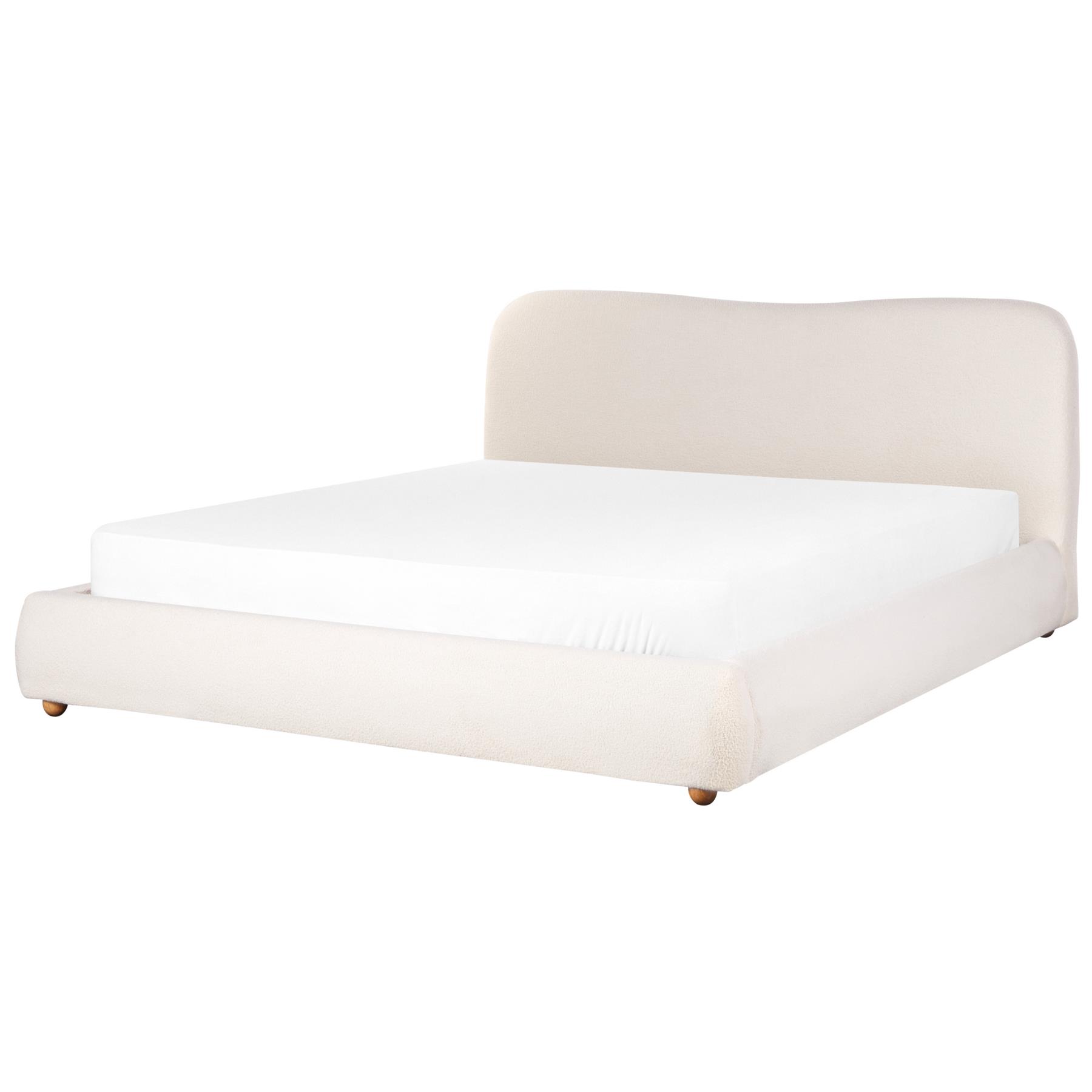 Beliani - BLAGNAC - Bed met opbergruimte - Wit - 180 x 200 cm - Bouclé