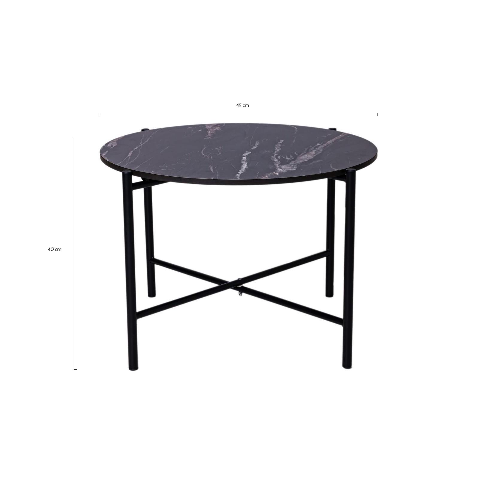 MaximaVida rond tafelblad Firenze 45 cm - zwart HPL marmer look