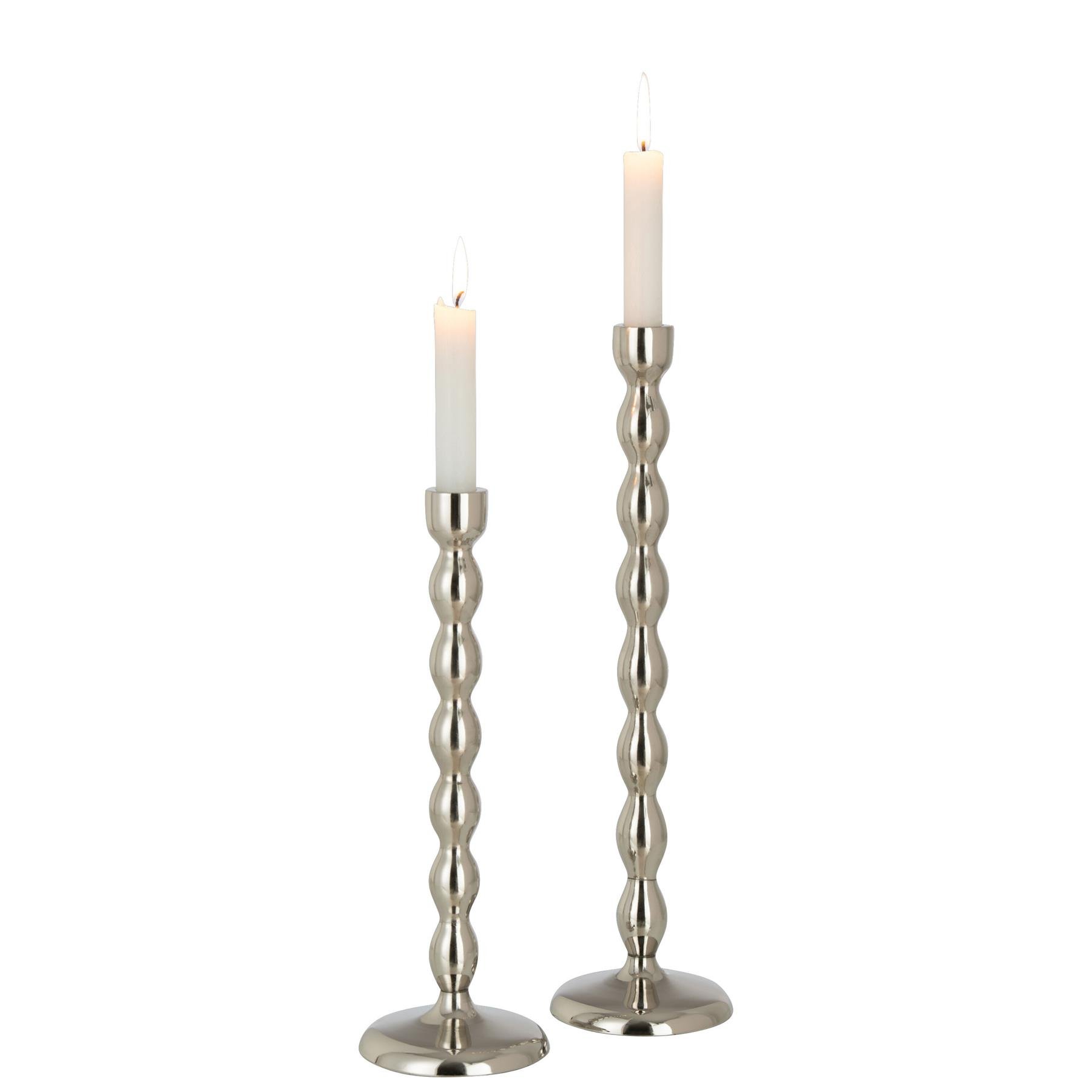 J-Line kandelaar Bollen Glanzend - aluminium - zilver - large