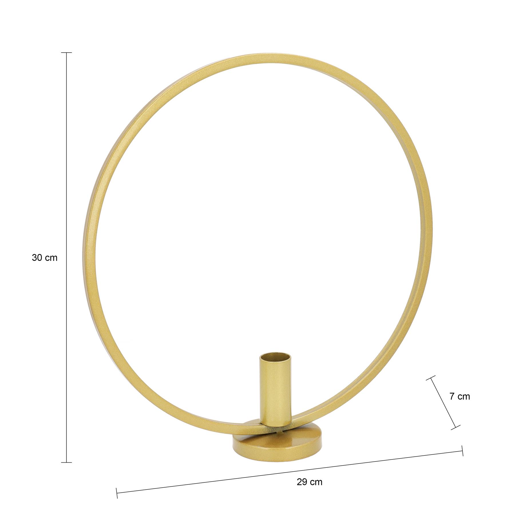 QUVIO Kandelaar - Rond - 29 cm - Metaal - Goud
