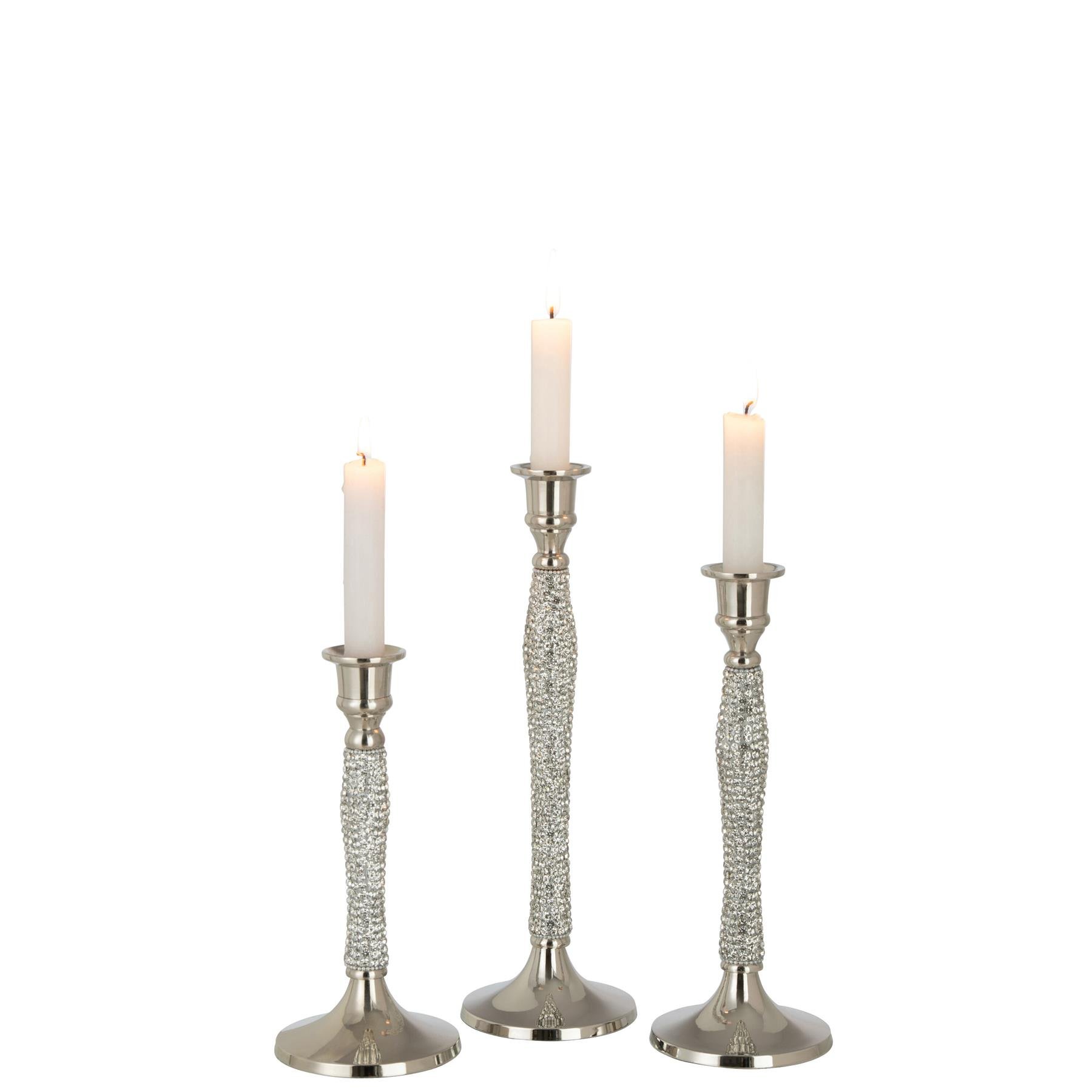 J-Line kandelaar Diamant - aluminium - zilver - large