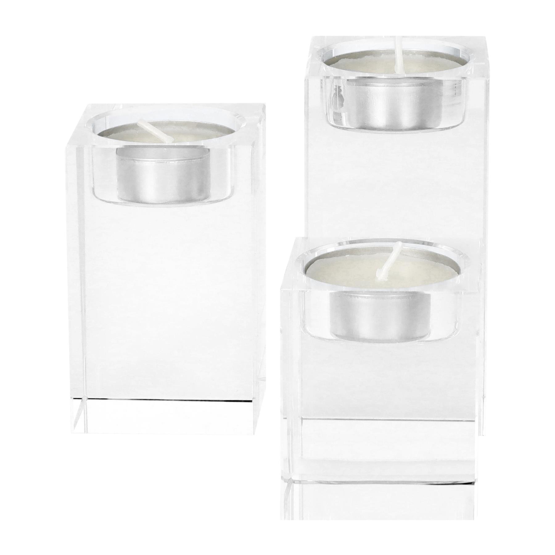 QUVIO Waxinelichthouder - Set van 3 - Glas