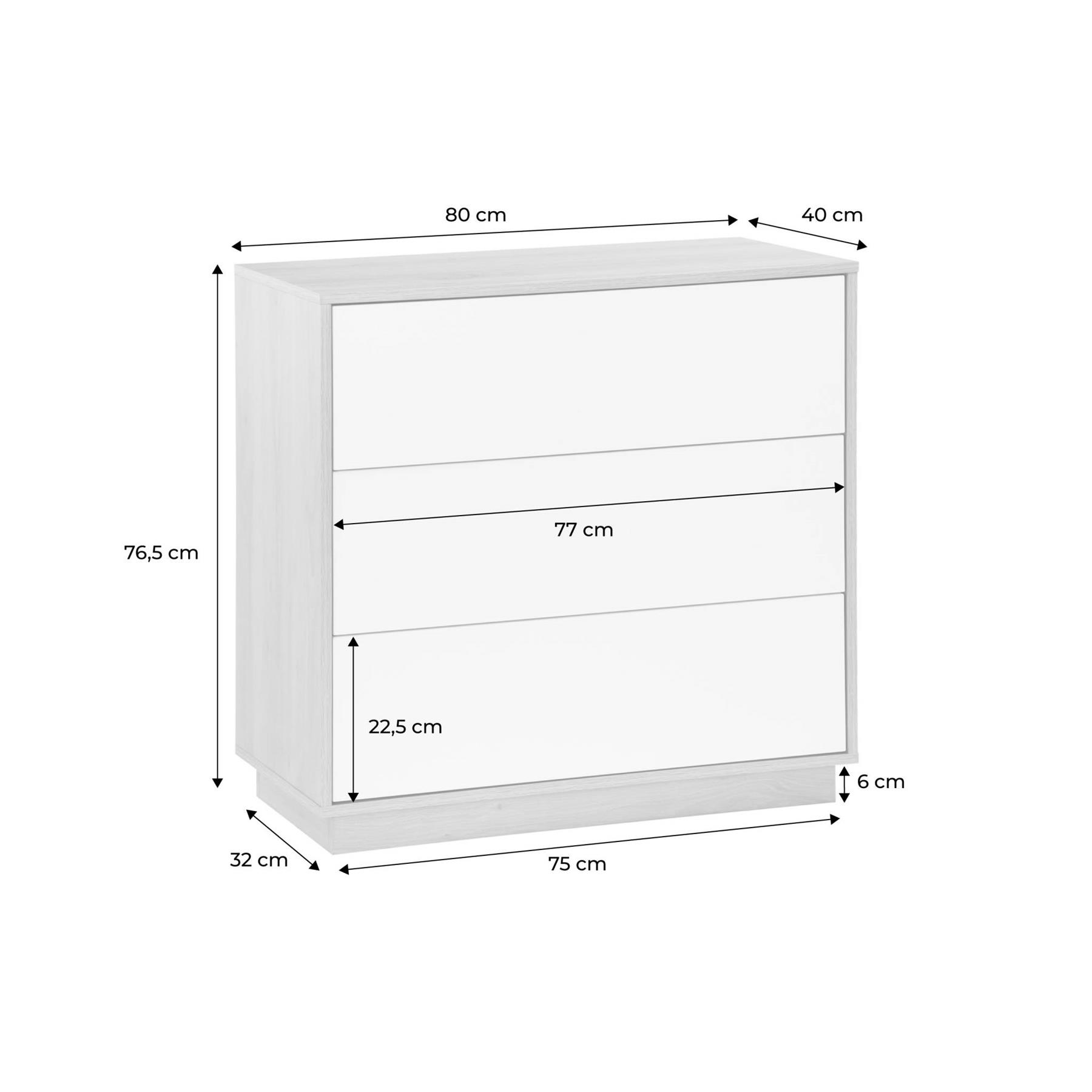sweeek - Commode met 3 lades in bicolor houteffect