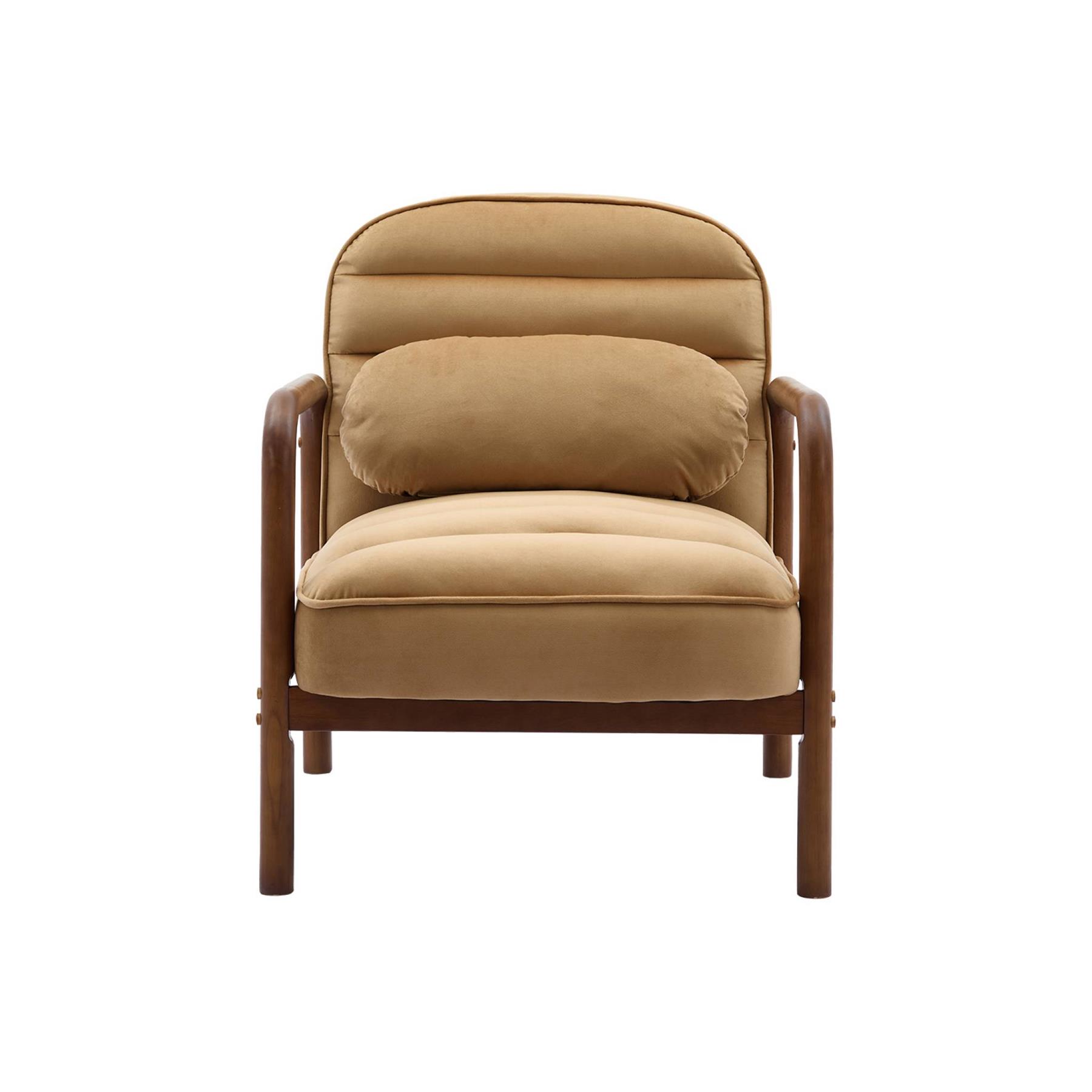 sweeek - Scandinavische fauteuil in met walnoot gebeitst heveahout en