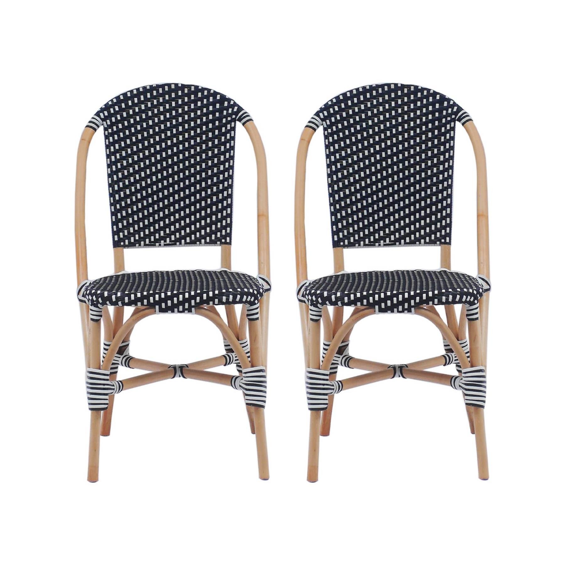 sweeek - Rotan en poly rotan bistrostoel (set van 2)