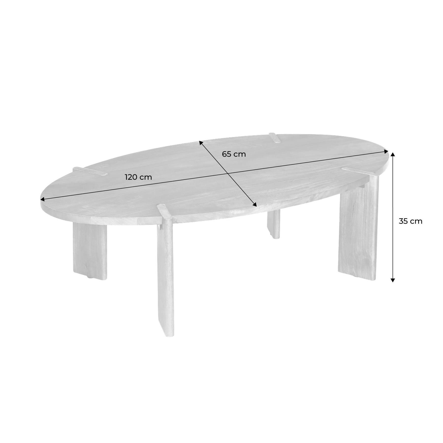 sweeek - Ovale salontafel in massief mangohout 120cm