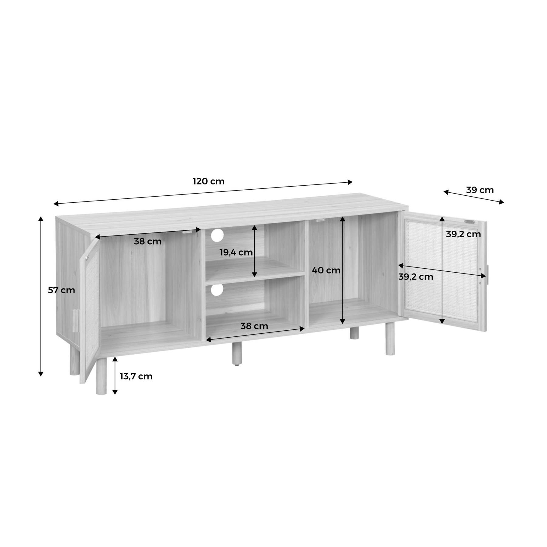 sweeek - TV-meubel, B 120 x D 39 x H 57cm